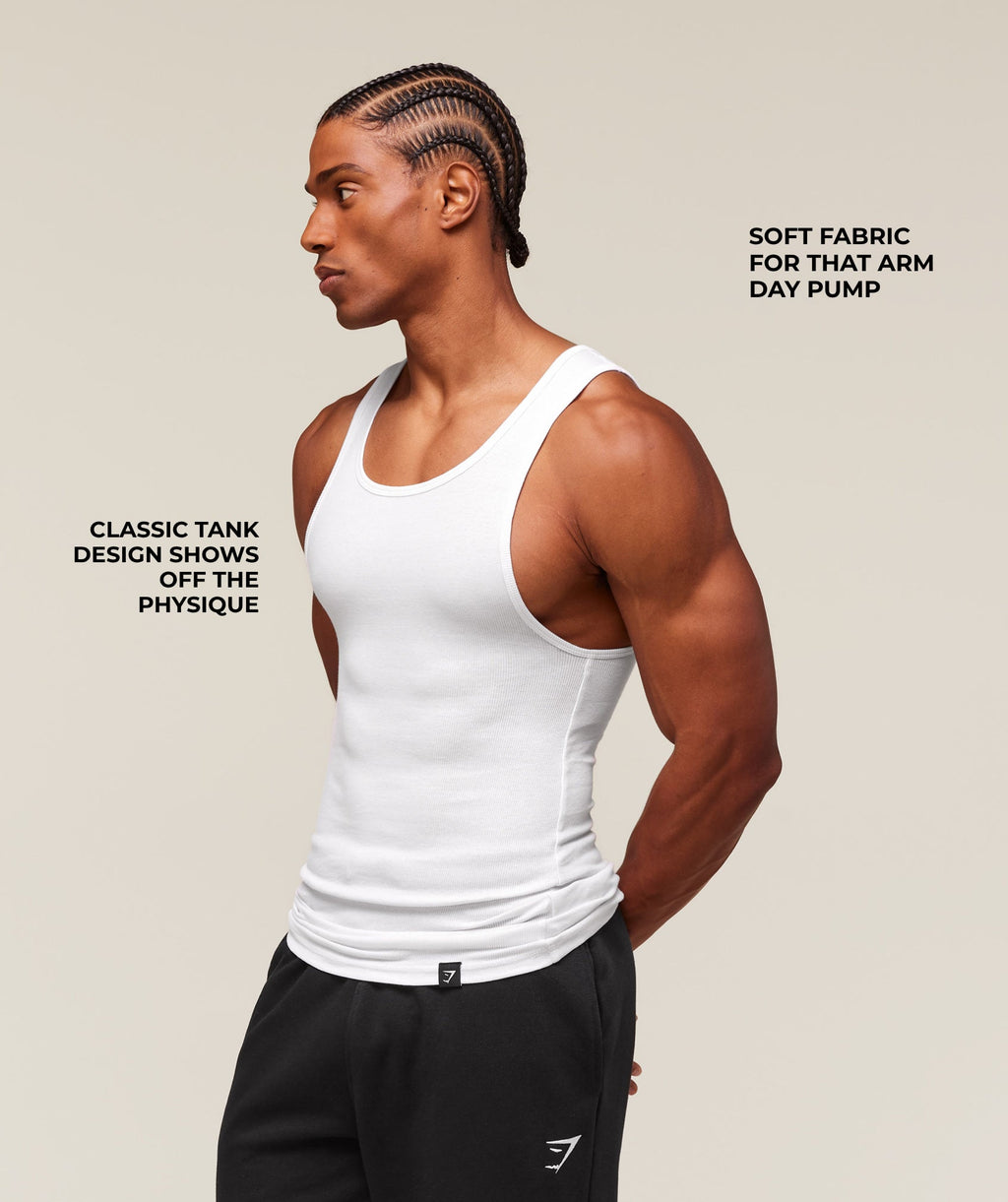 Ribbed Tank 1PK - White — imagem 2