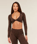 Adapt Animal X Whitney Long Sleeve Crop Top - Archive Brown /  Soft Brown — imagem 1