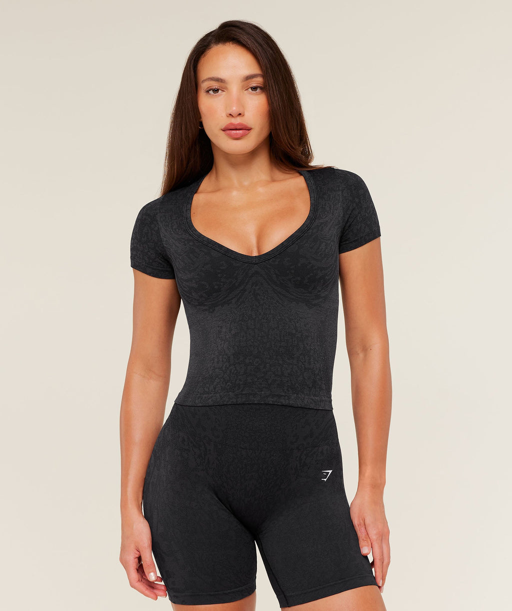 Adapt Animal X Whitney Short Sleeve Top - Black /  Asphalt Grey — imagem 1