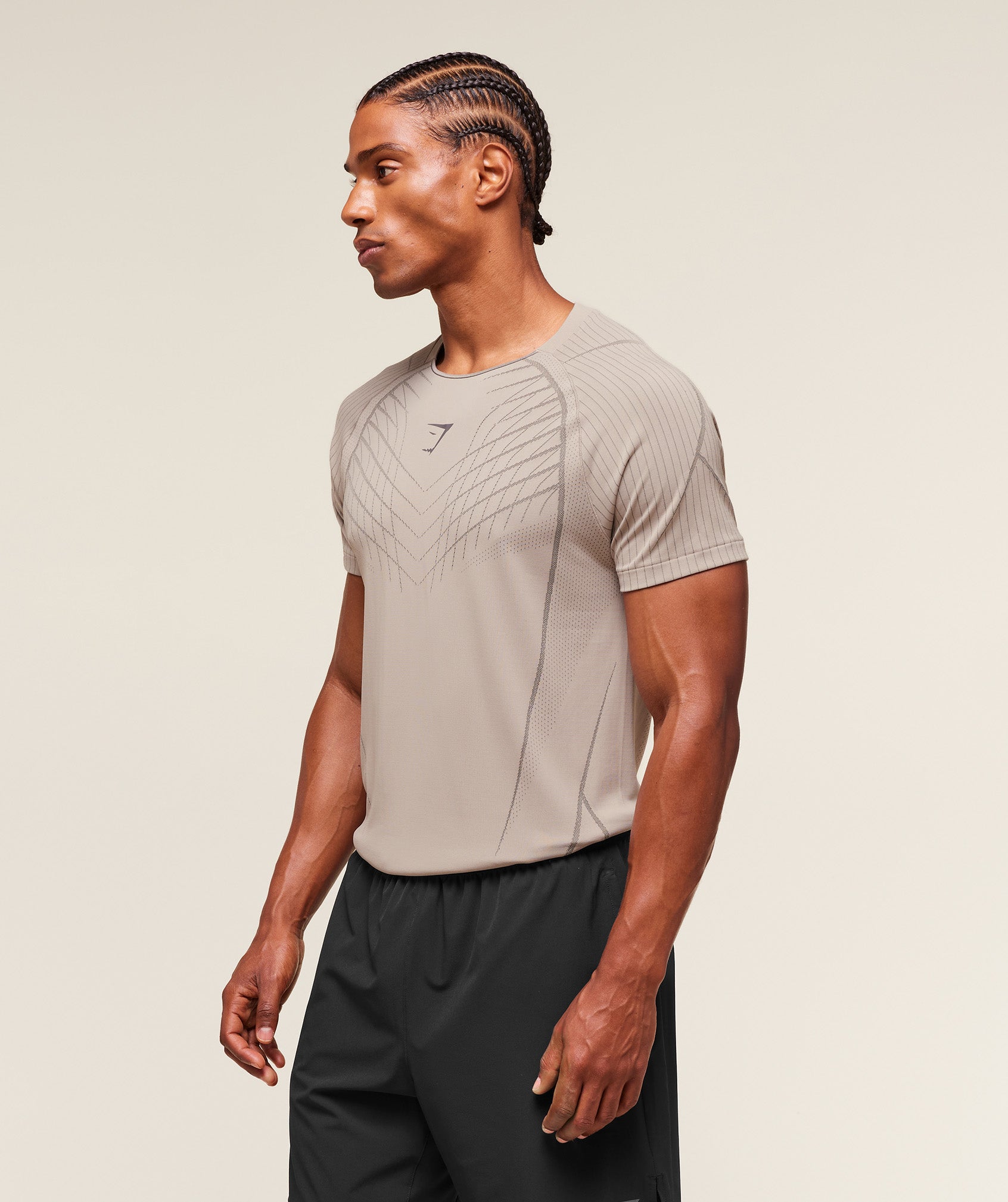 Apex Seamless T-Shirt - Mushroom Grey/Pitch Grey — imagem 4