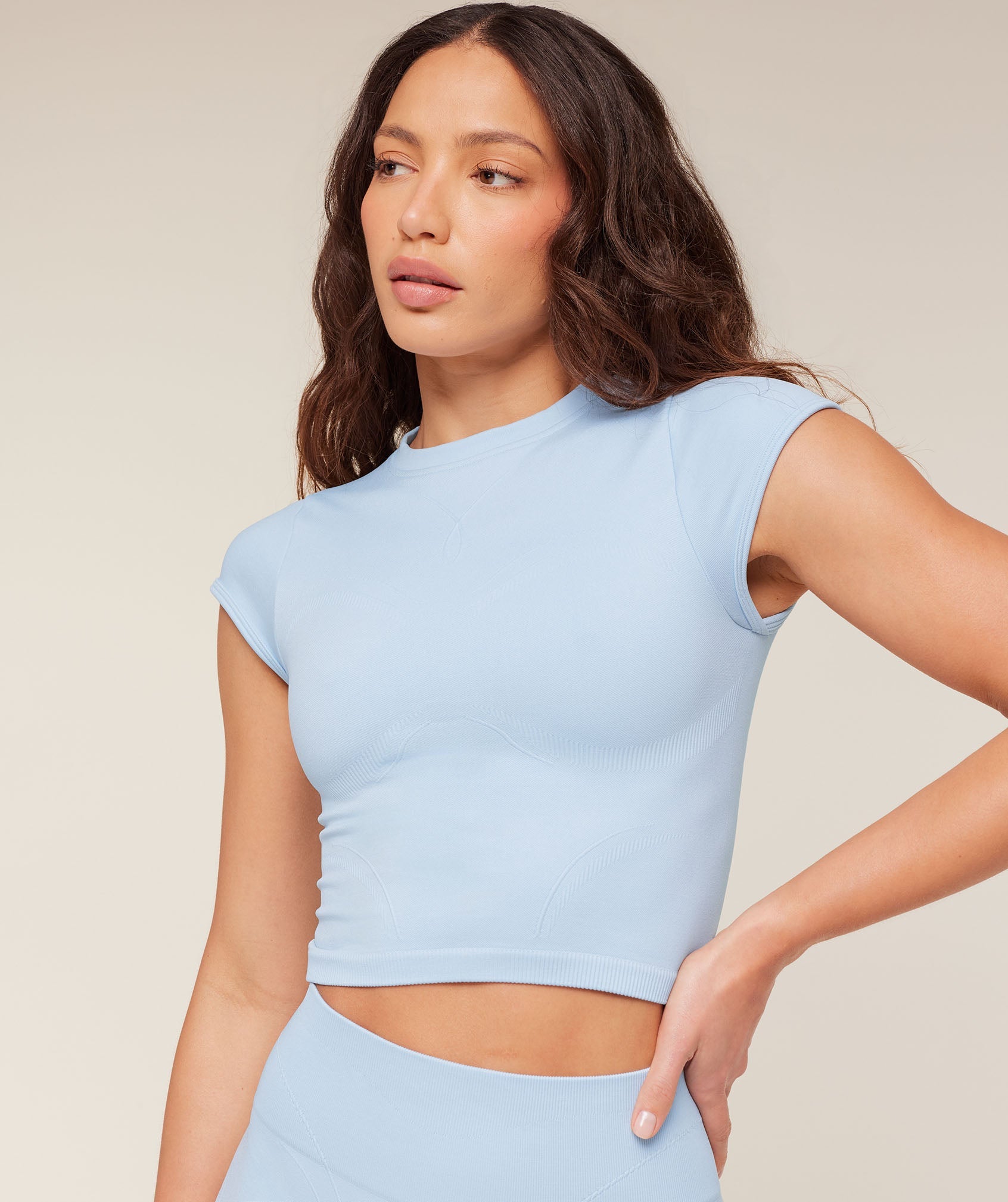 Poise Crew Neck Short Sleeve Top - Chilled Blue — imagem 5