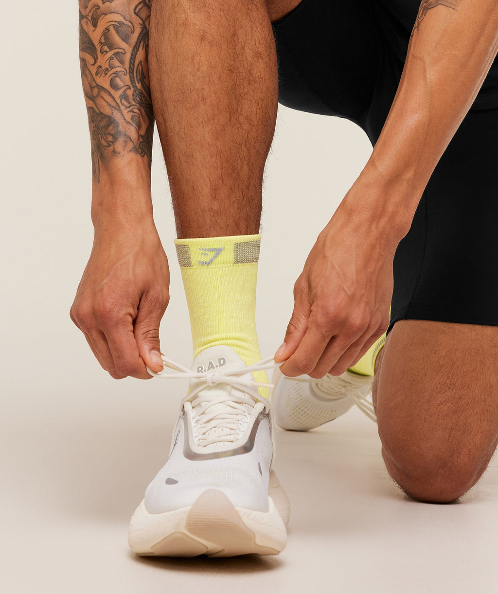 Running Elite Crew Sock Single - Sorbet Yellow — imagem 7