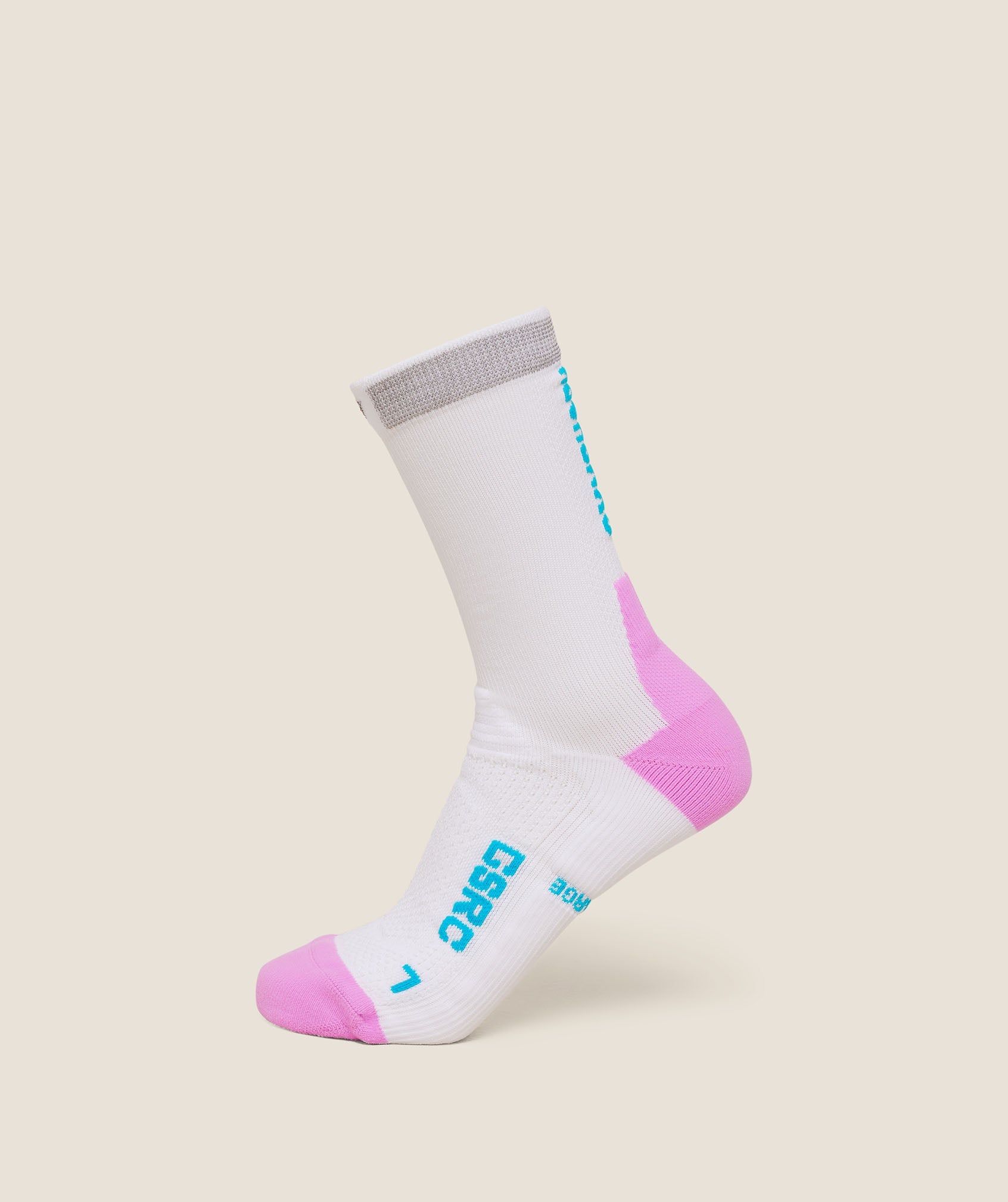 Running Elite Crew Sock Single - White/Brand Blue/Sour Pink — imagem 1