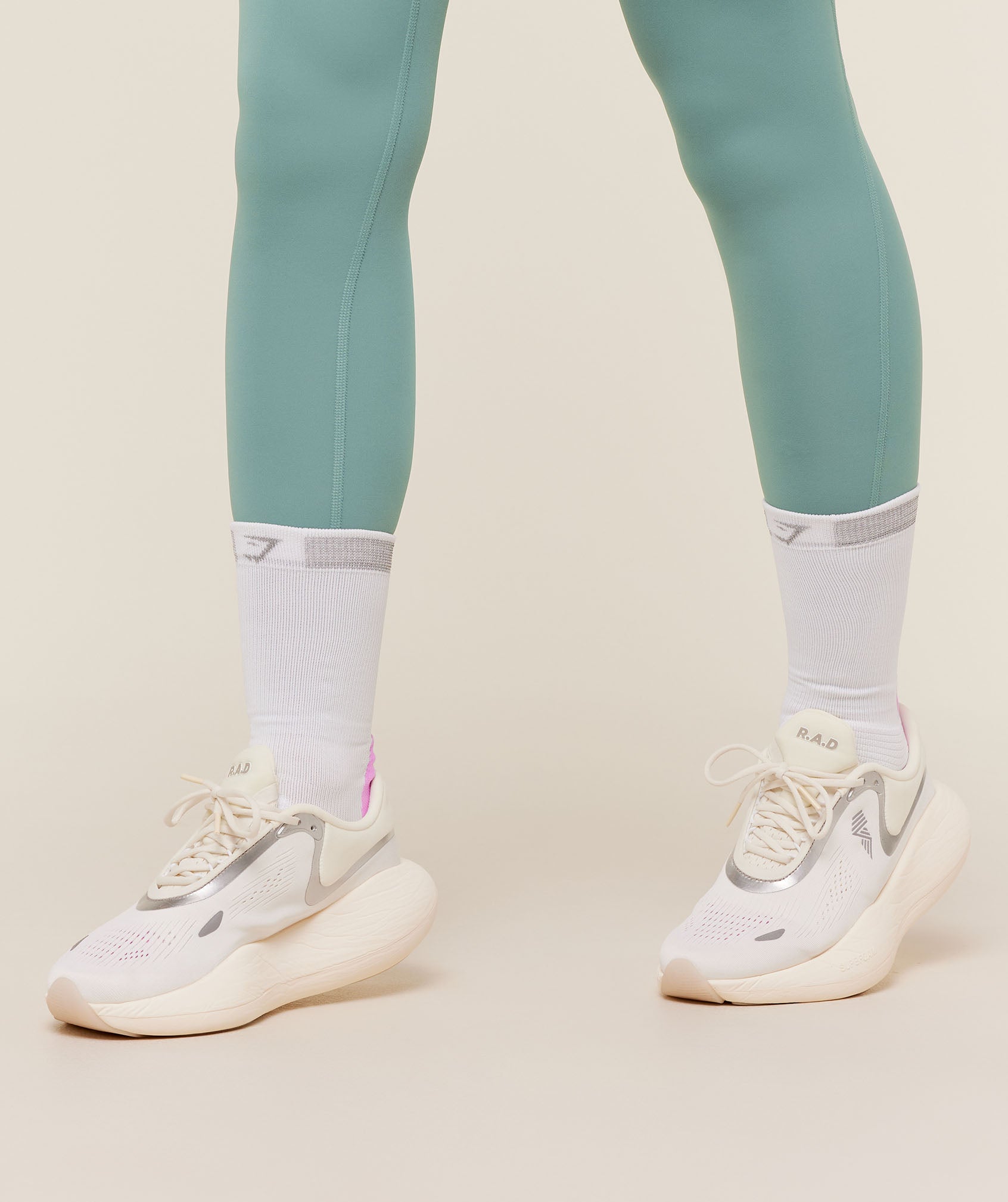 Running Elite Crew Sock Single - White/Brand Blue/Sour Pink — imagem 4