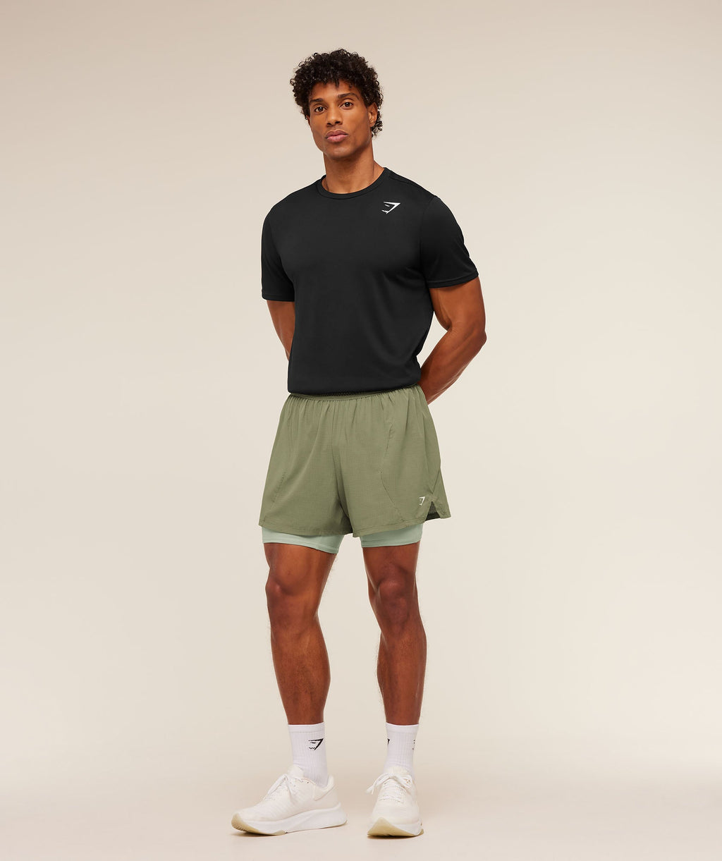Running 4" 2in1 Shorts - Grounded Green /  Haze Green — imagem 4