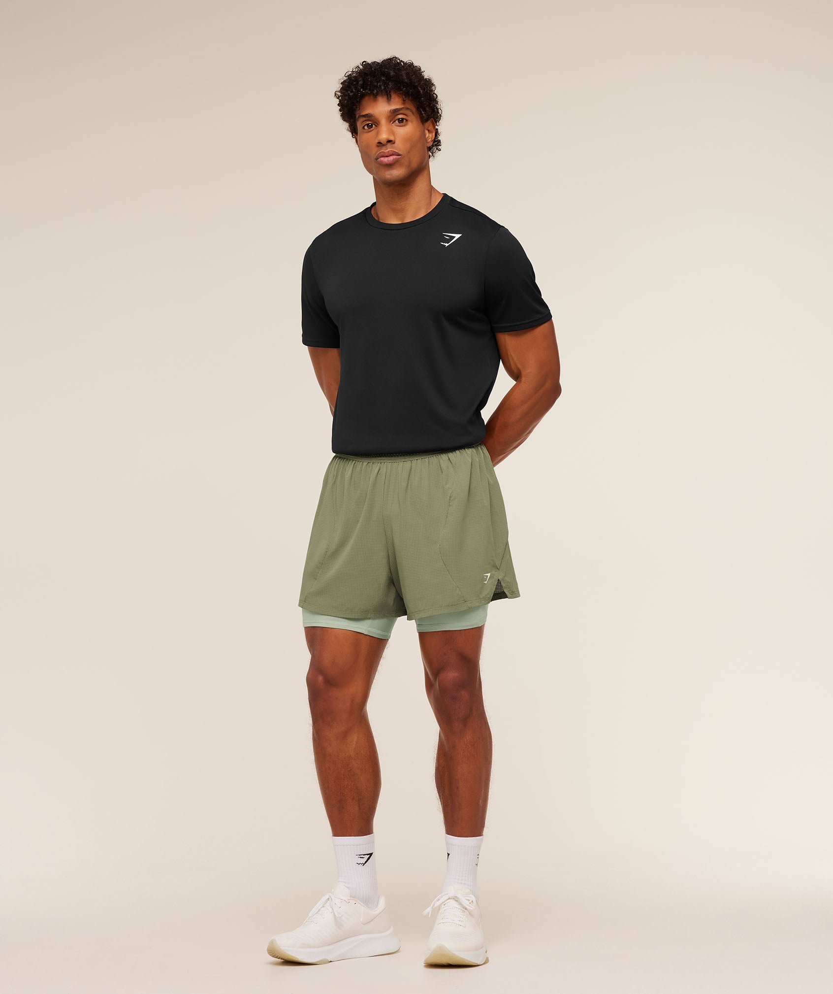 Running 4" 2in1 Shorts - Grounded Green /  Haze Green — imagem 4