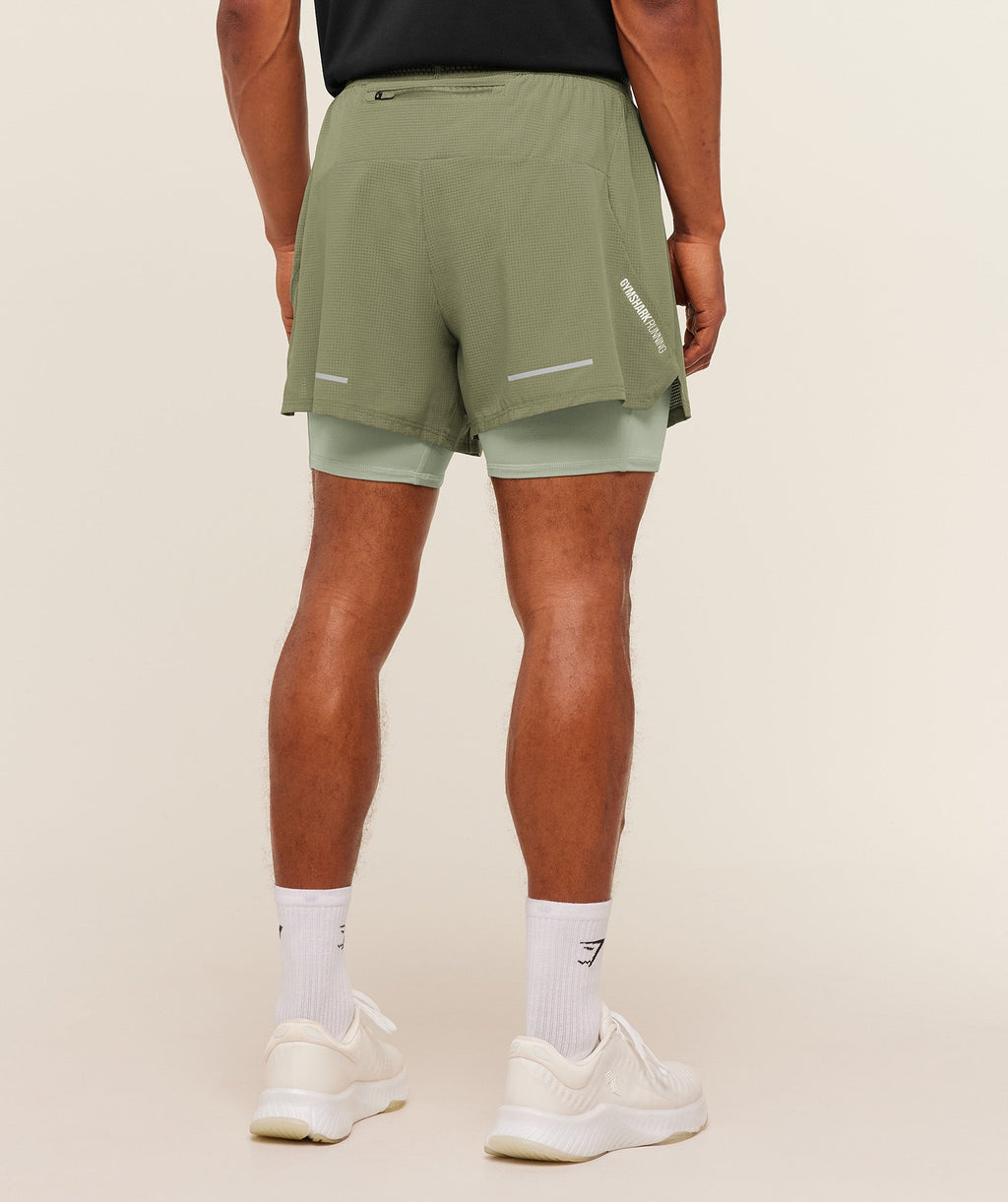 Running 4" 2in1 Shorts - Grounded Green /  Haze Green — imagem 2