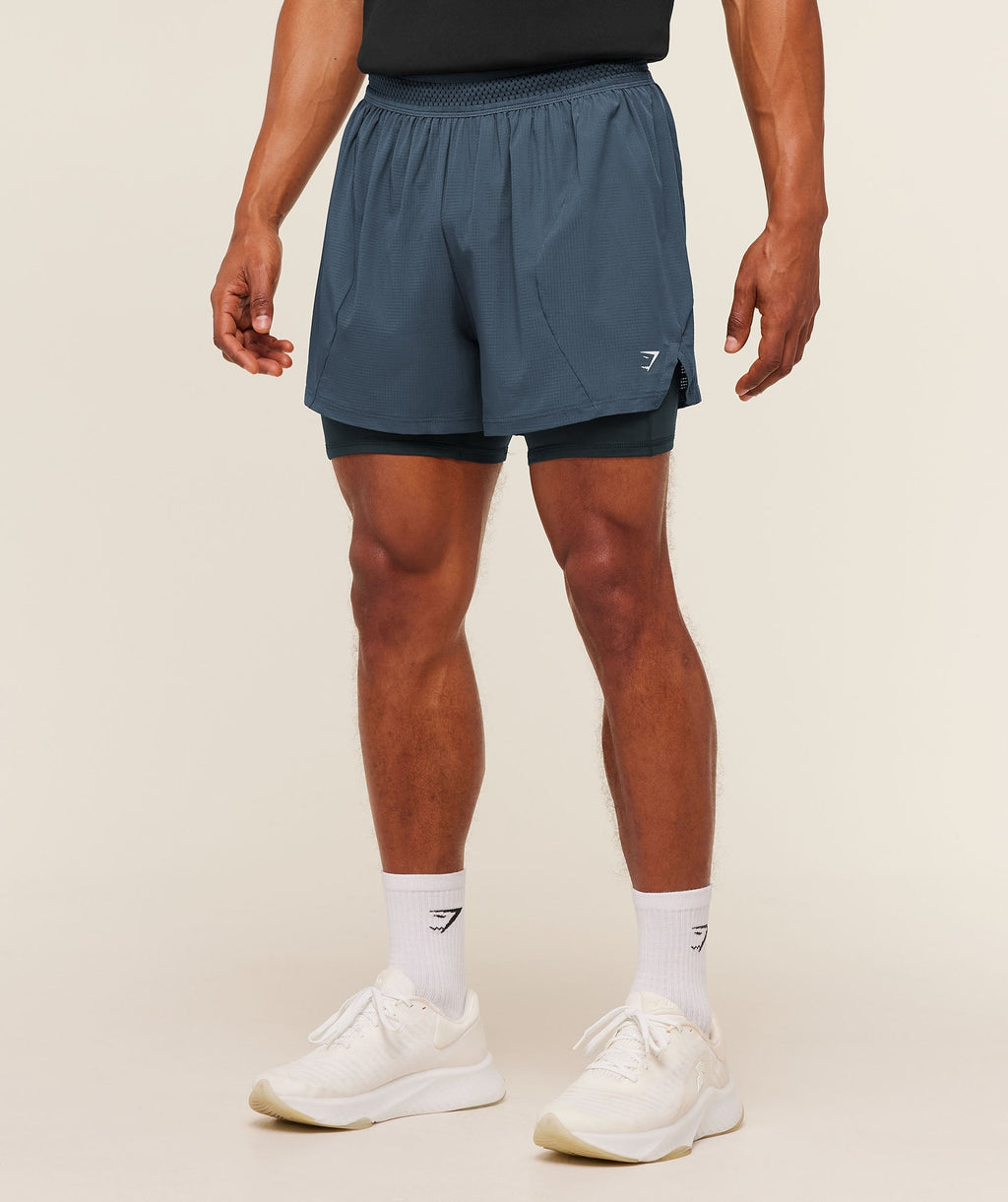 Running 4" 2in1 Shorts - GS Stealth Blue/GS Deep Petrol Blue — imagem 2