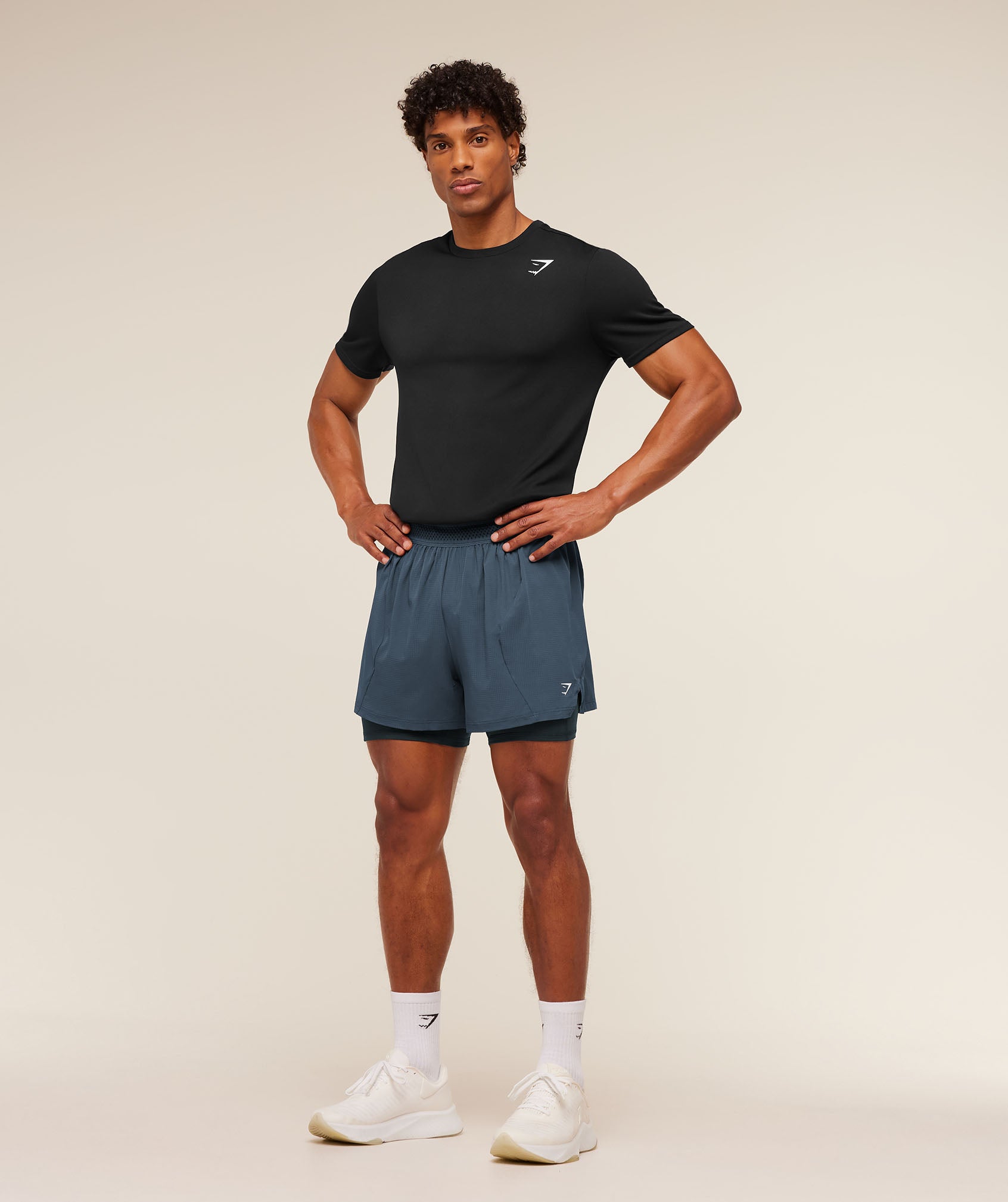 Running 4" 2in1 Shorts - GS Stealth Blue/GS Deep Petrol Blue — imagem 4