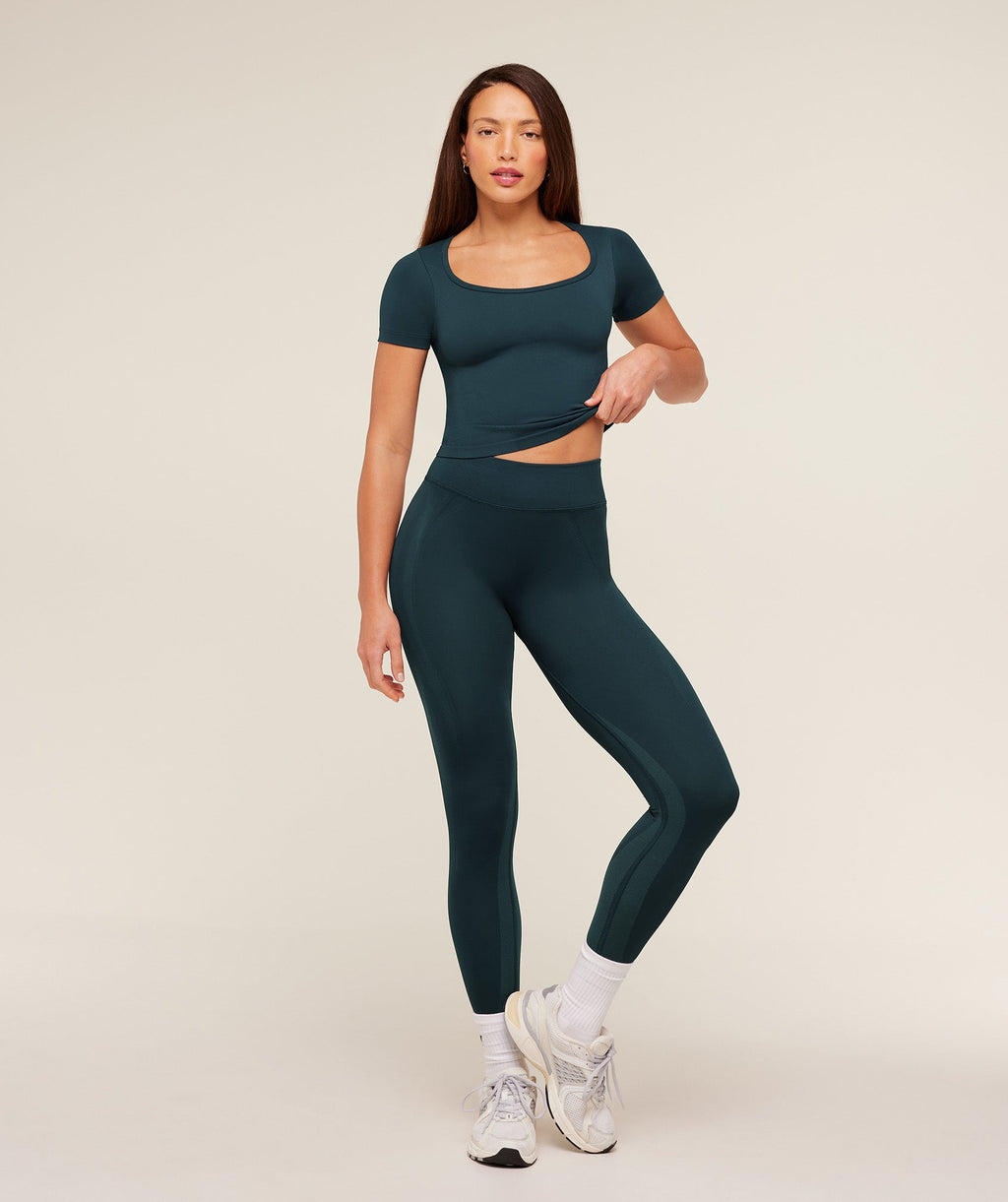 Weekend Seamless Short Sleeve Top - Deep Petrol Blue /  Stealth Blue — imagem 3