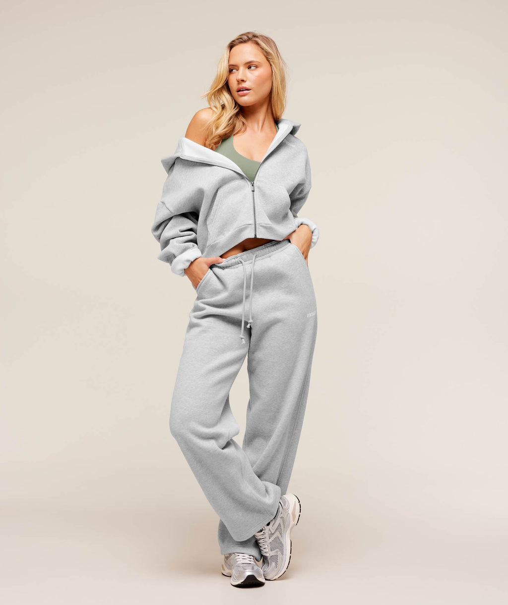 Cosy Luxe Zip Through Hoodie - Soft Grey Marl — imagem 5
