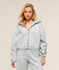 Cosy Luxe Zip Through Hoodie - Soft Grey Marl — imagem 1