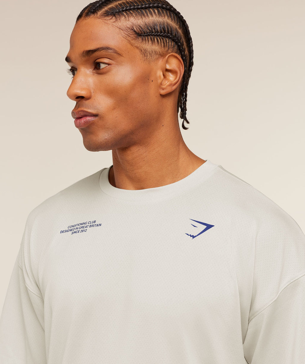 Conditioning Club Oversized T-Shirt - Tinted White/Force Blue — imagem 7