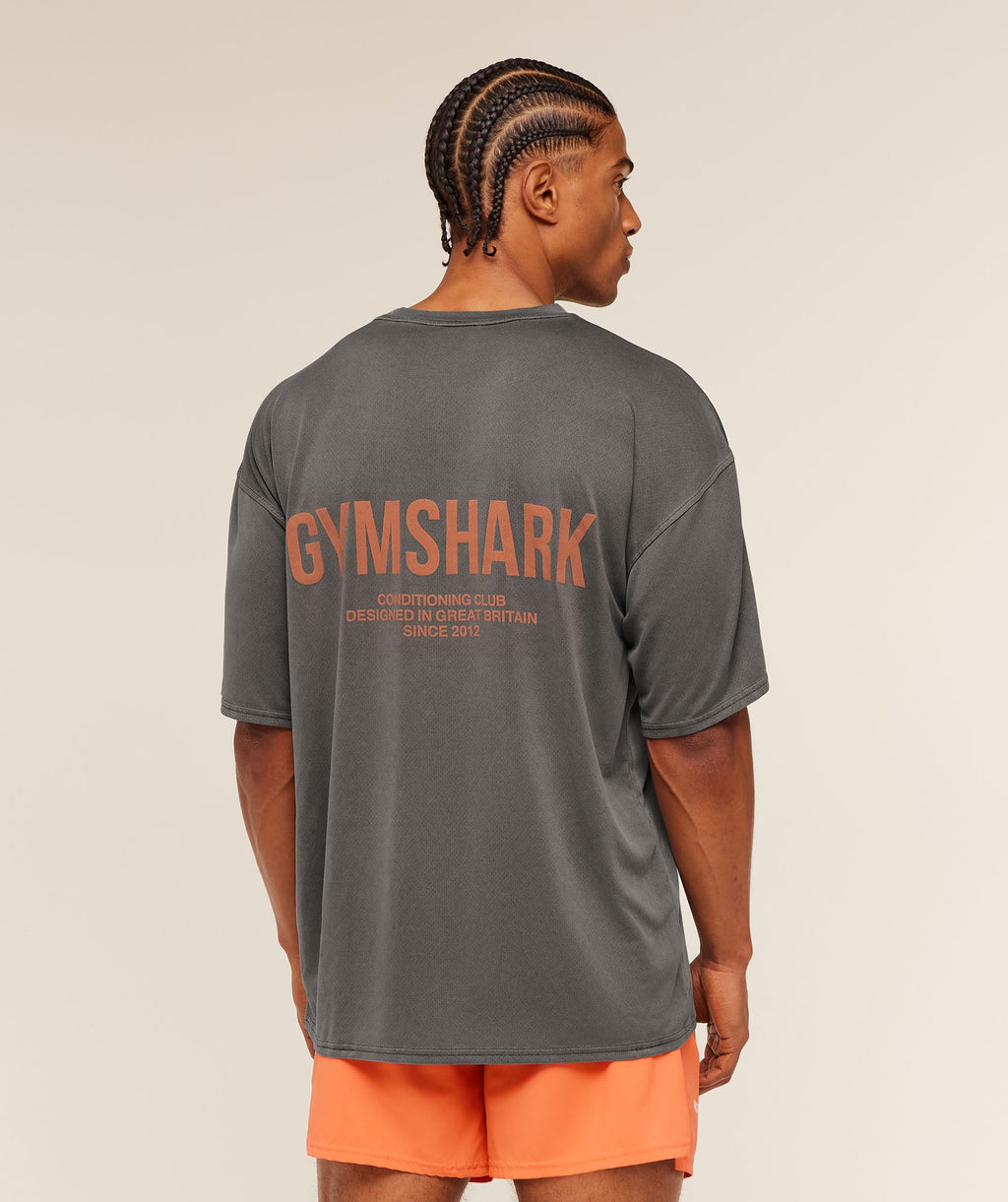 Conditioning Club Washed T-Shirt - Black/Dayglow Peach/Wash — imagem 6
