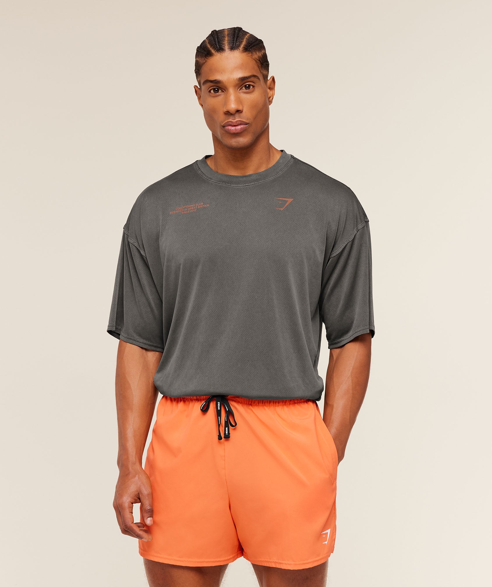 Conditioning Club Washed T-Shirt - Black/Dayglow Peach/Wash — imagem 3