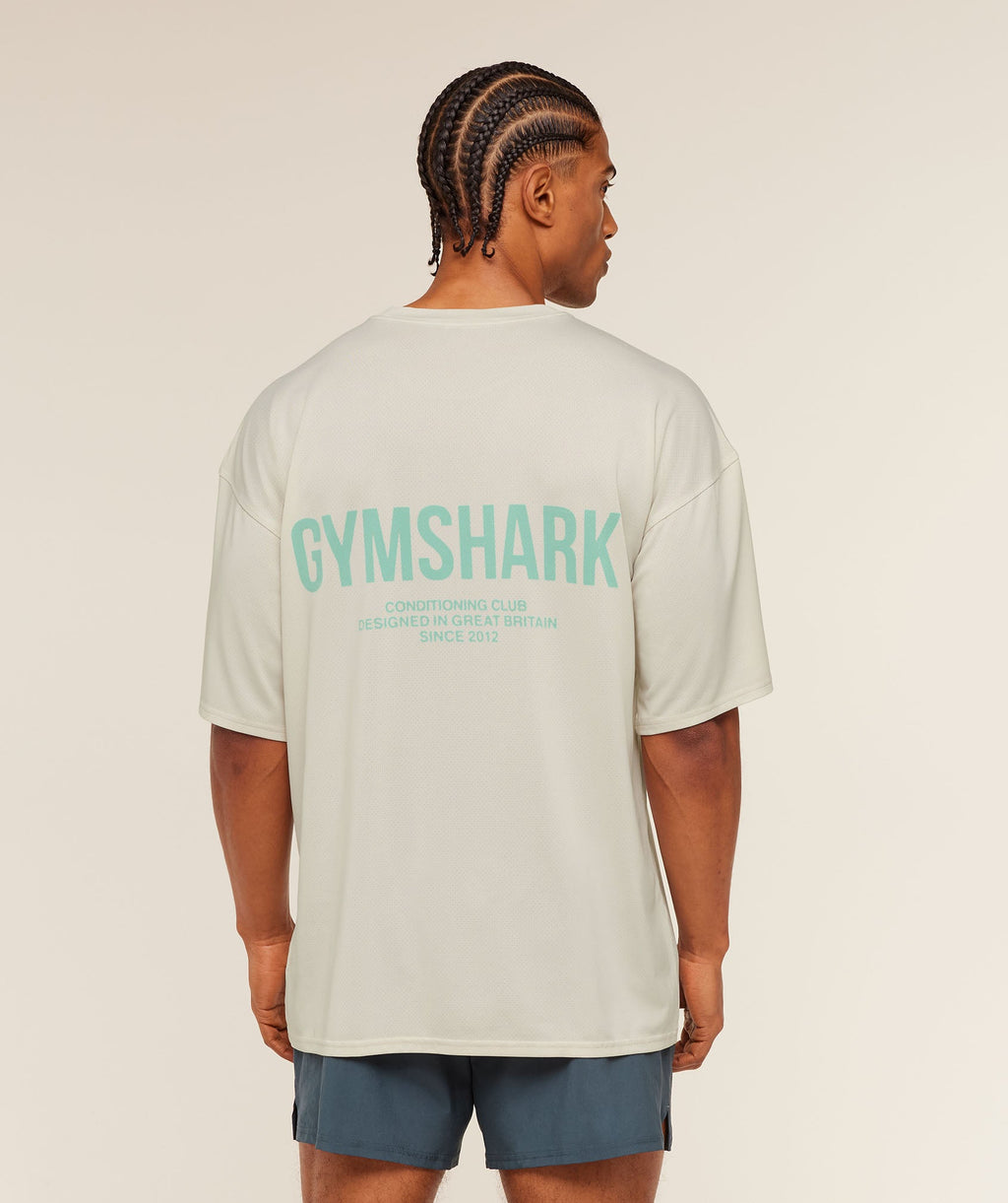 Conditioning Club Washed T-Shirt - Soft White/Pop Turquoise/Wash — imagem 8