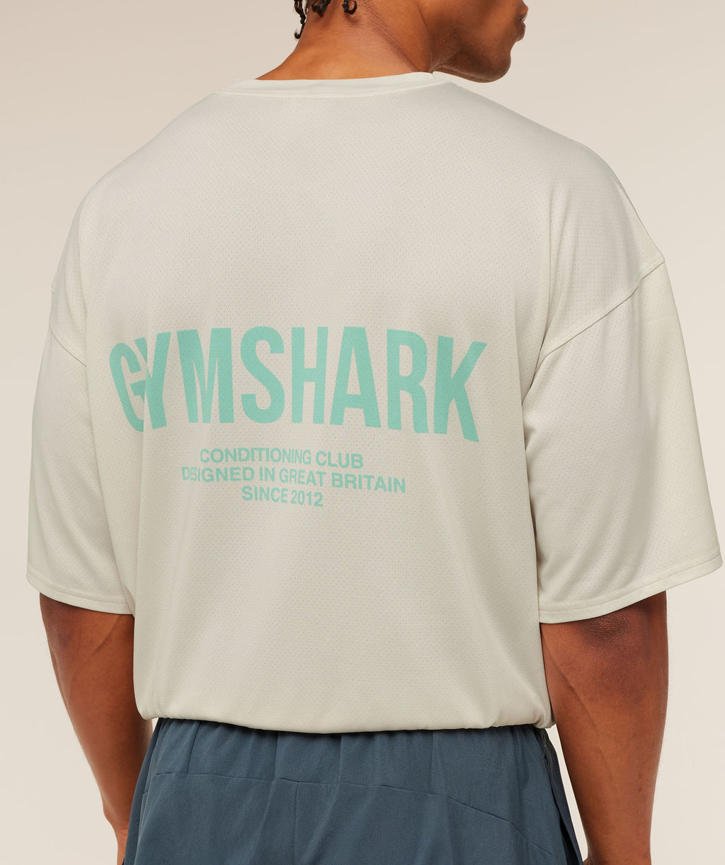 Conditioning Club Washed T-Shirt - Soft White/Pop Turquoise/Wash — imagem 7