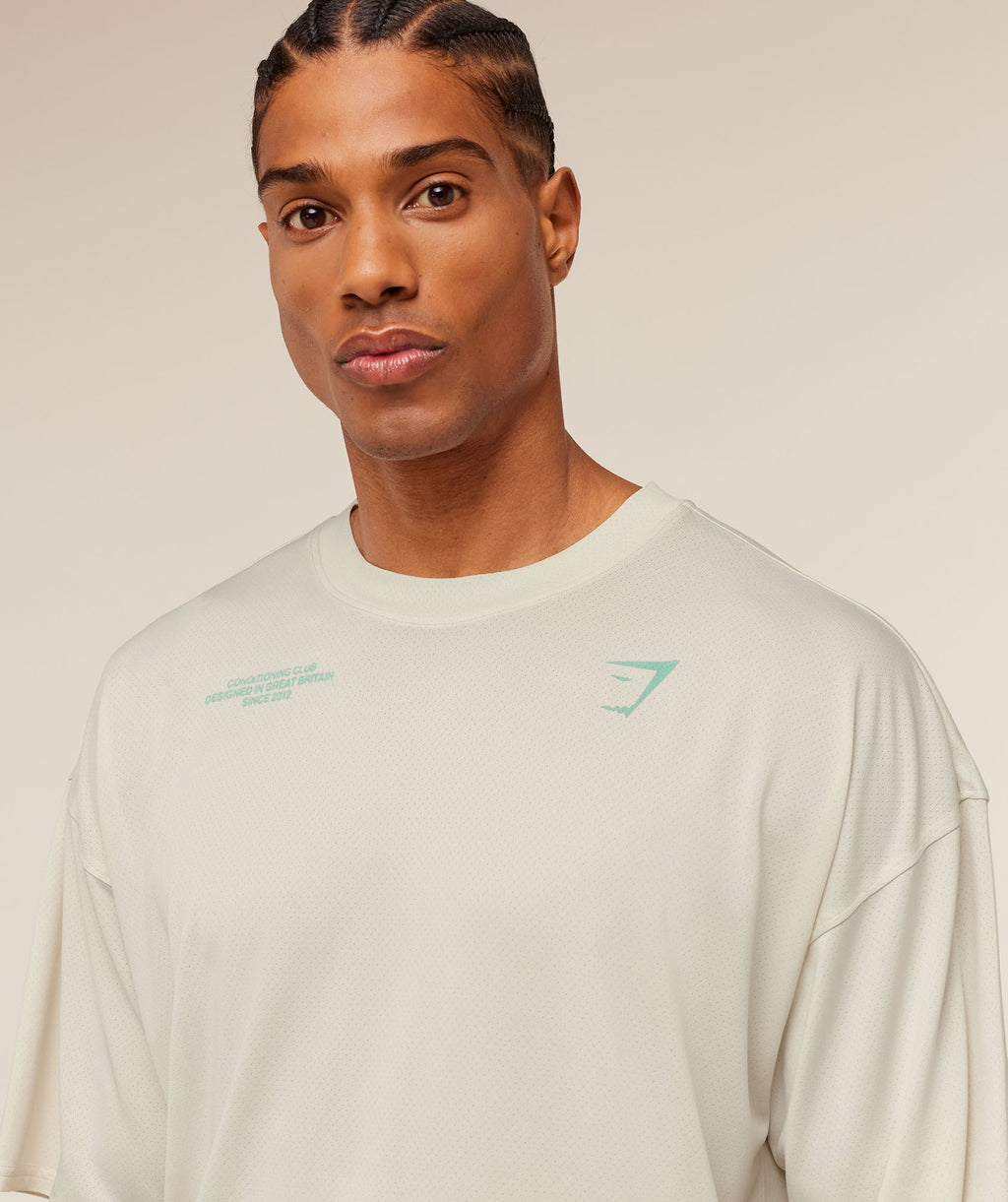 Conditioning Club Washed T-Shirt - Soft White/Pop Turquoise/Wash — imagem 6