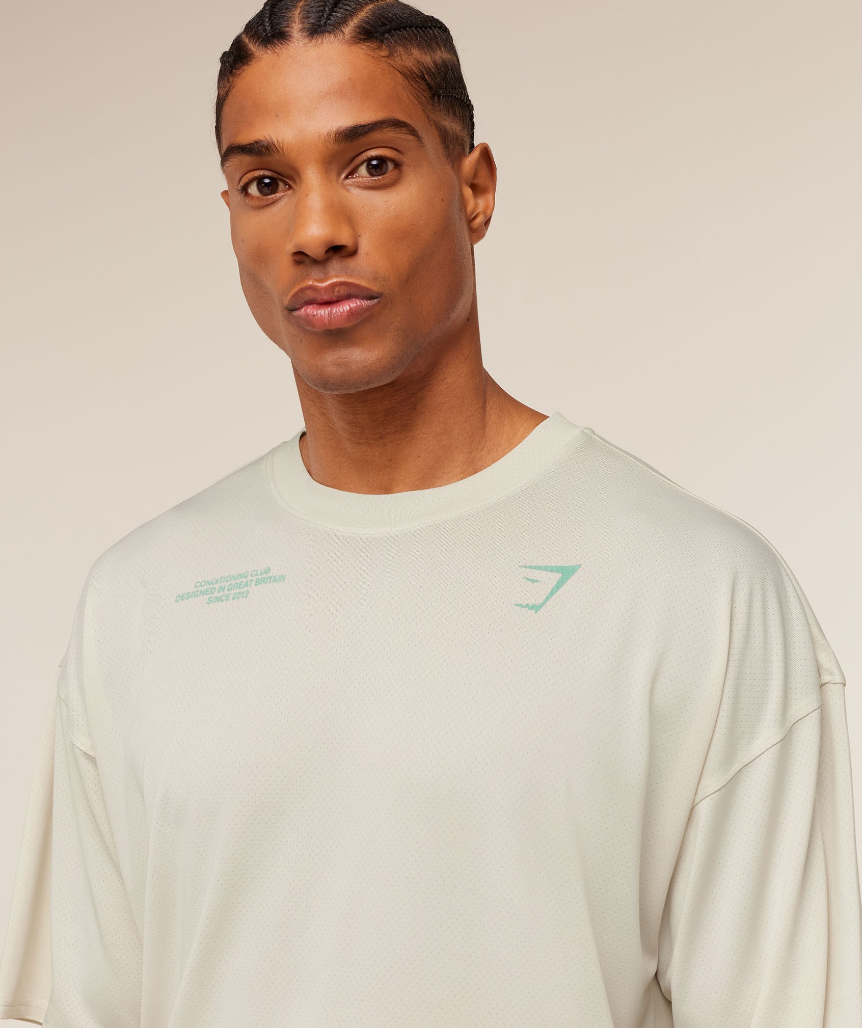 Conditioning Club Washed T-Shirt - Soft White/Pop Turquoise/Wash — imagem 6