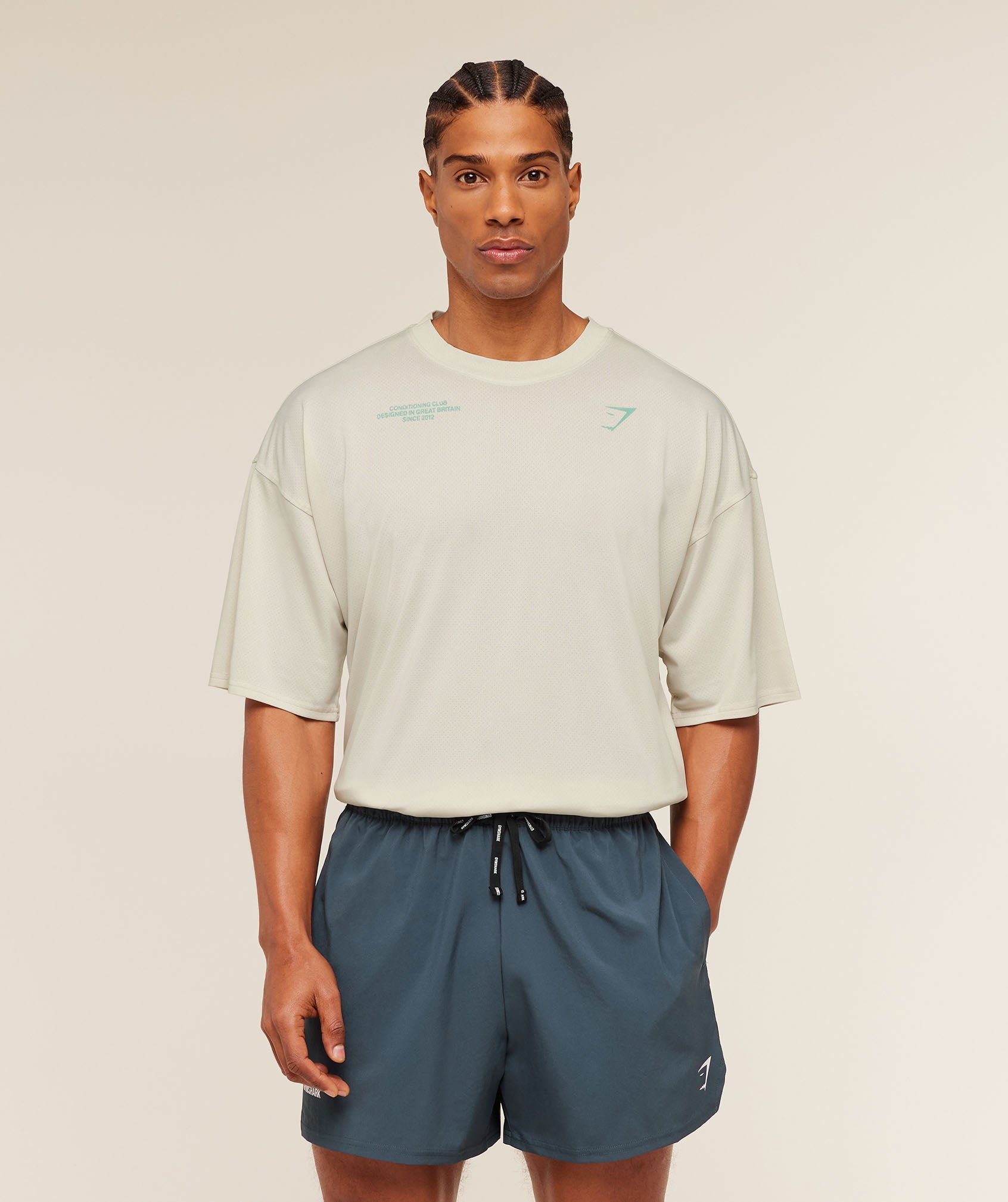 Conditioning Club Washed T-Shirt - Soft White/Pop Turquoise/Wash — imagem 3