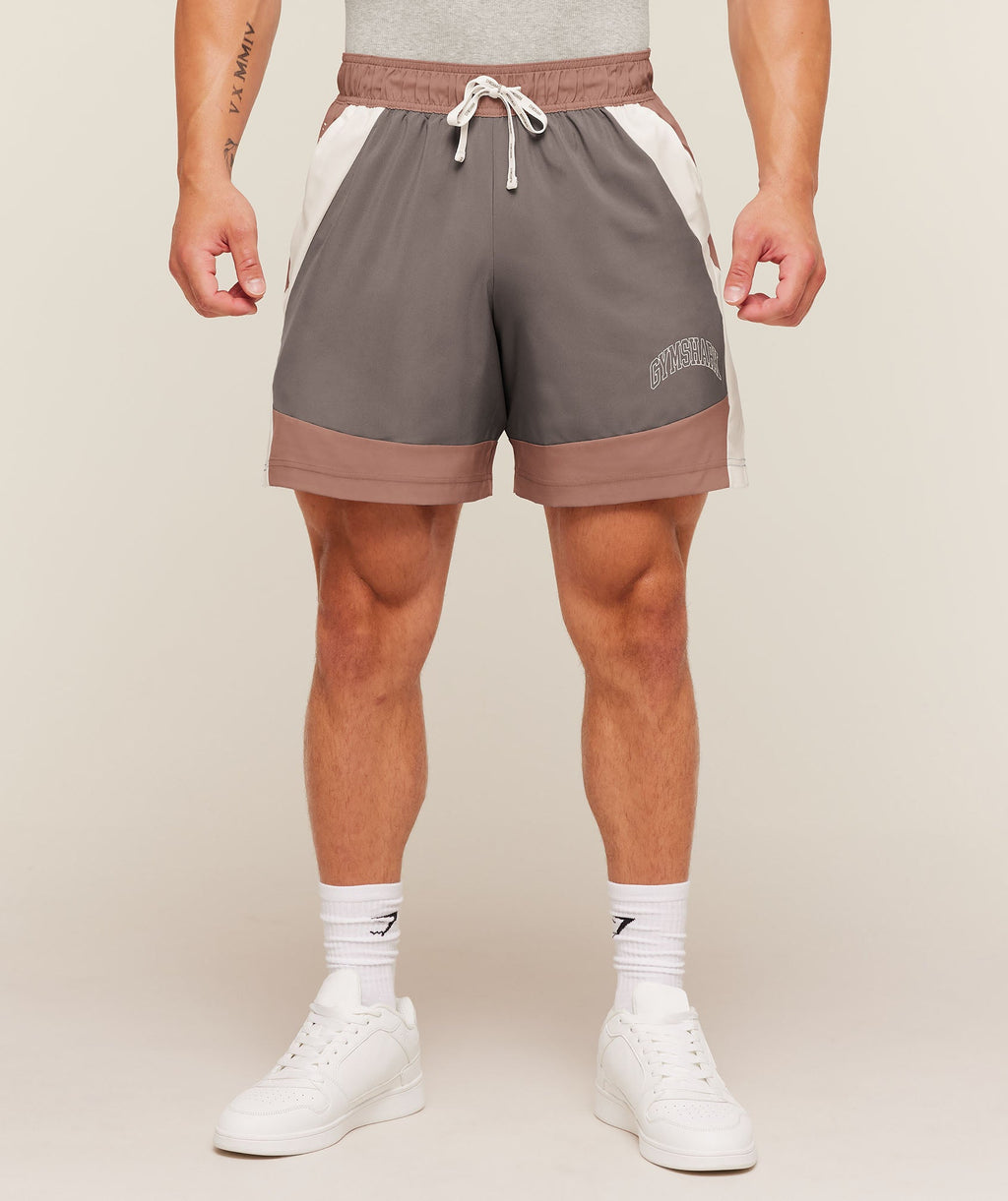Collegiate Tech Shorts - Taupe Brown — imagem 1