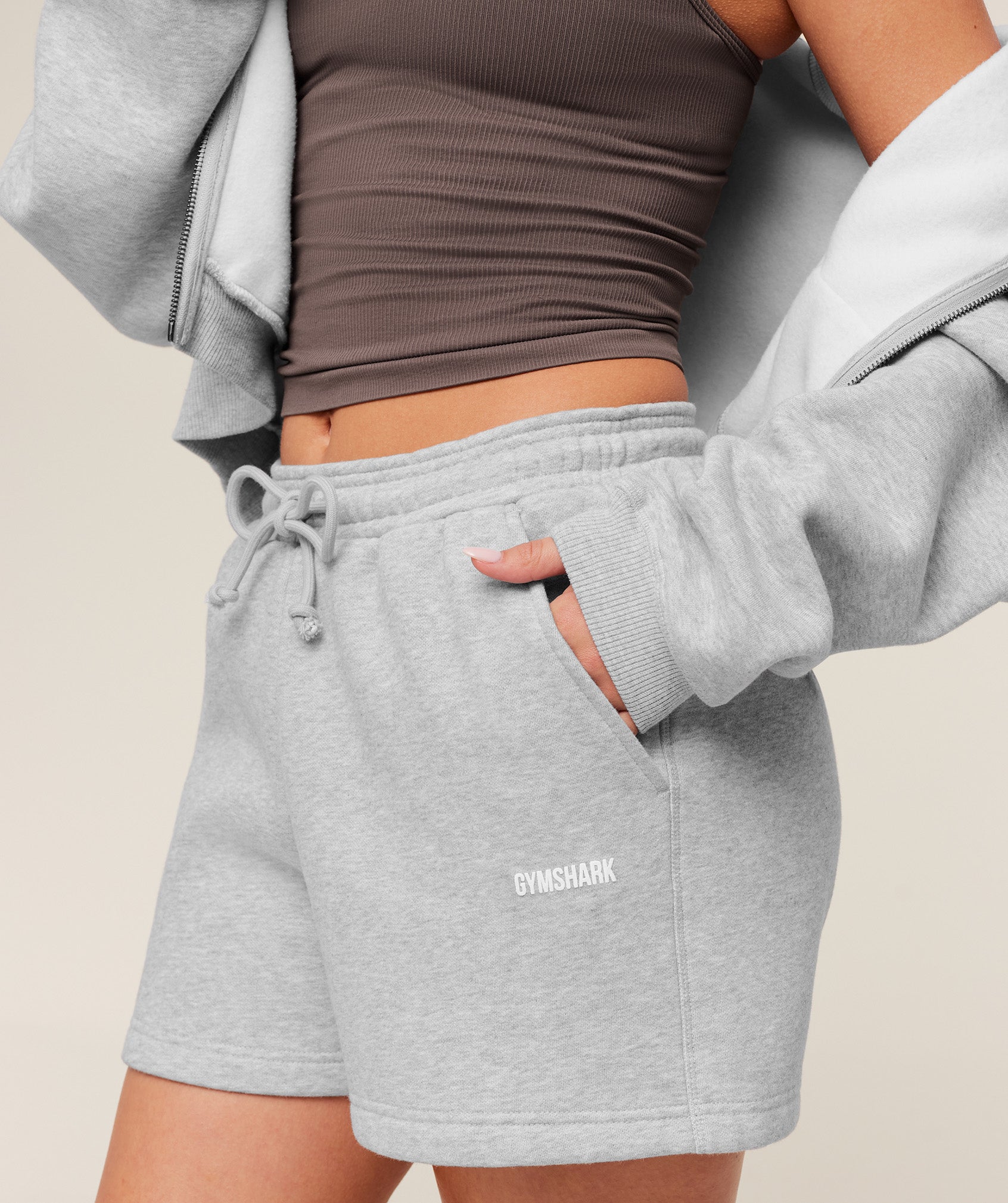 Cosy Luxe Shorts - Bros Soft Grey Marl — imagem 5