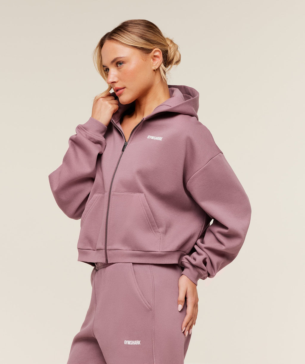 Cosy Luxe Zip Through Hoodie - Calm Pink — imagem 3