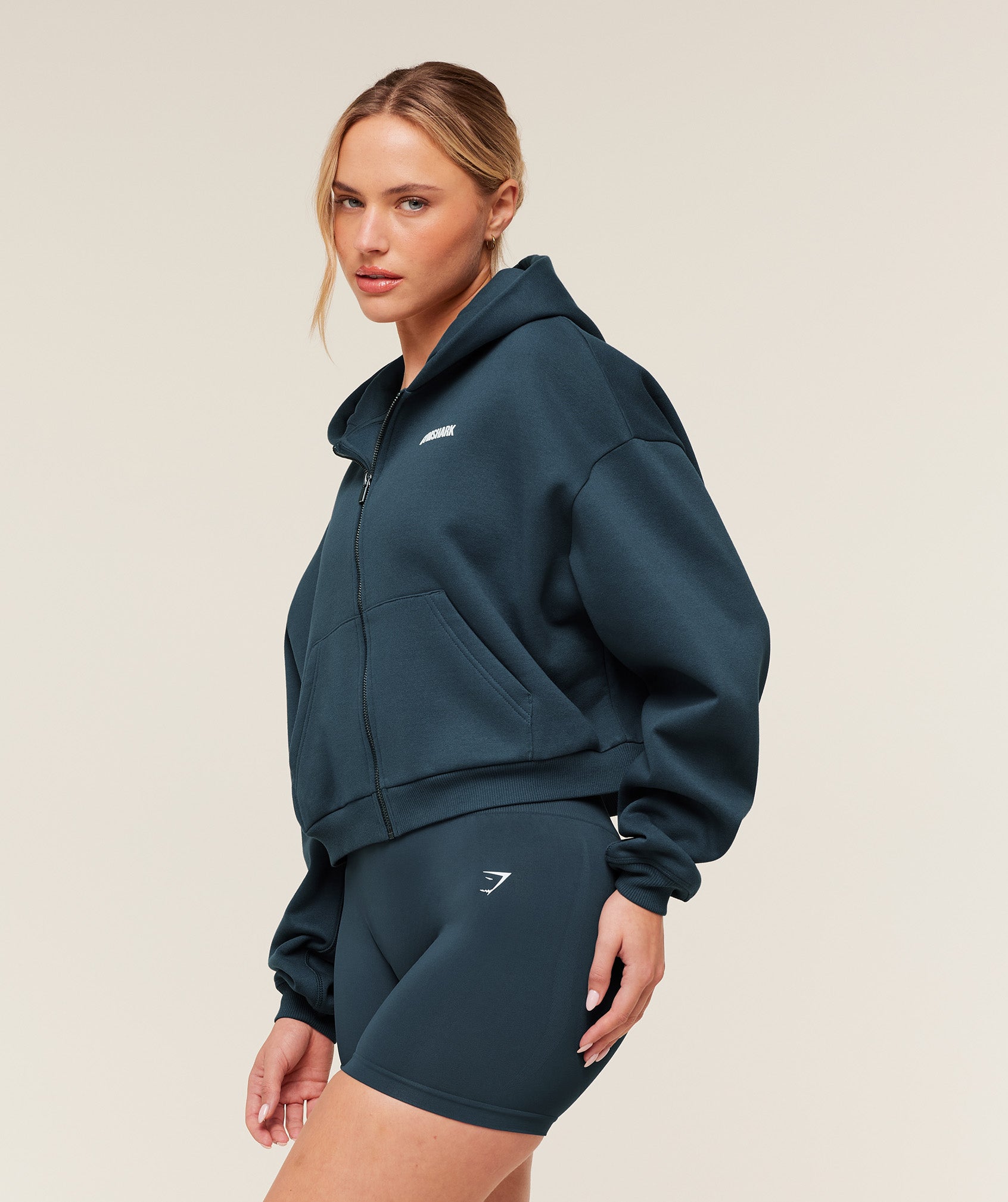 Cosy Luxe Zip Through Hoodie - GS Stealth Blue — imagem 3