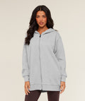 Covered Longline Zip Up Hoodie - Light Grey Core Marl — imagem 1
