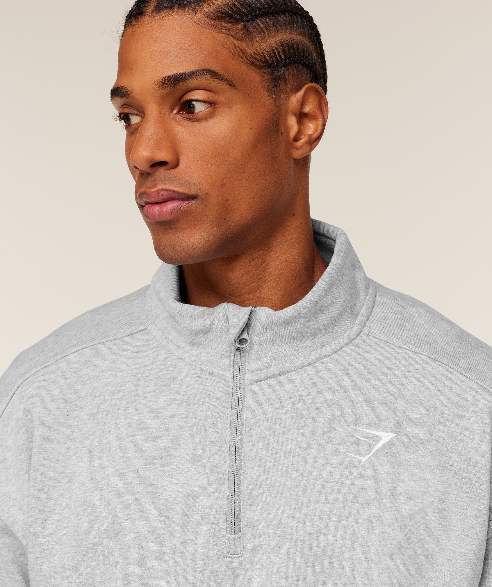 Crest Oversized 1/4 Zip - Light Grey Core Marl — imagem 5