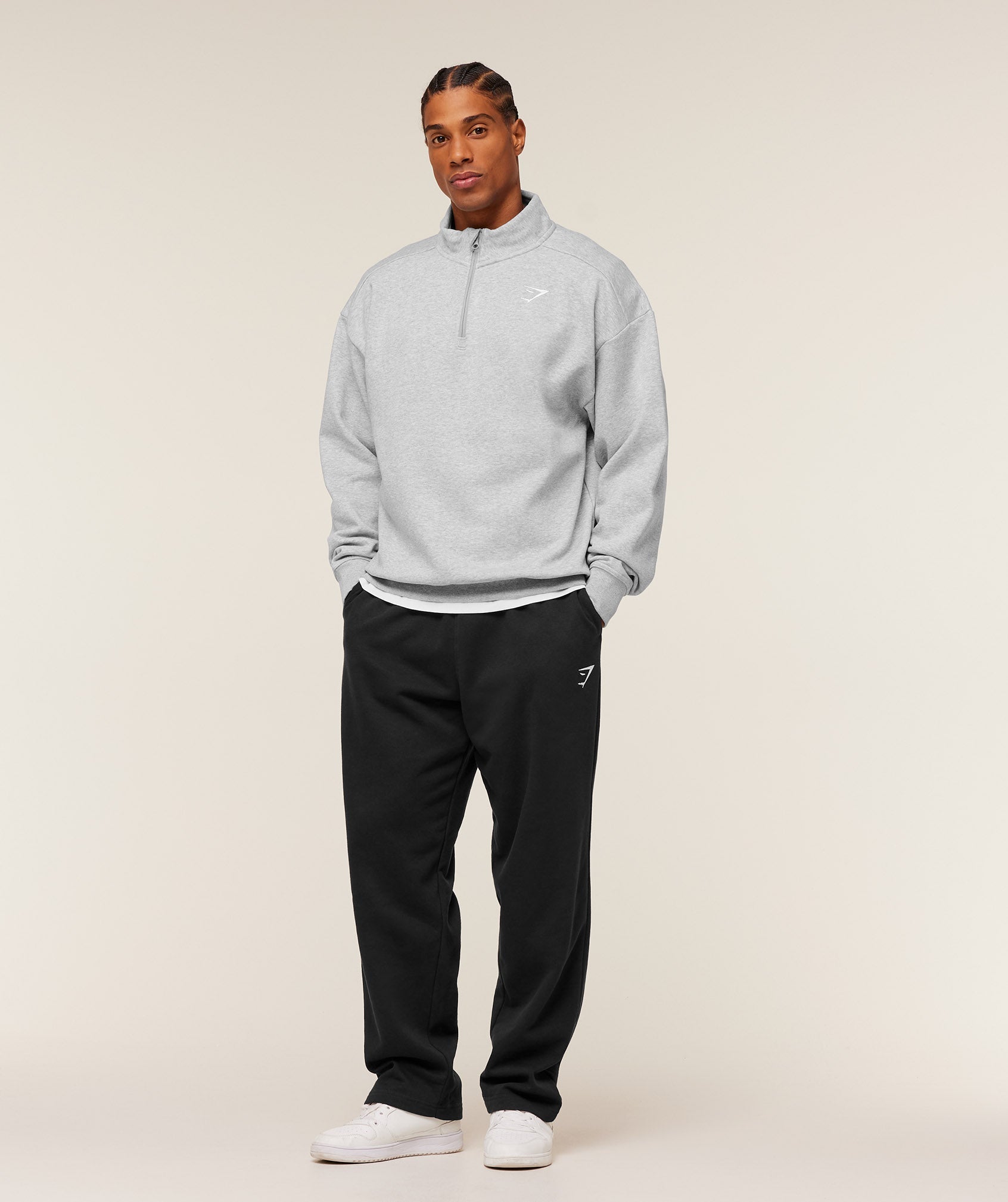 Crest Oversized 1/4 Zip - Light Grey Core Marl — imagem 4