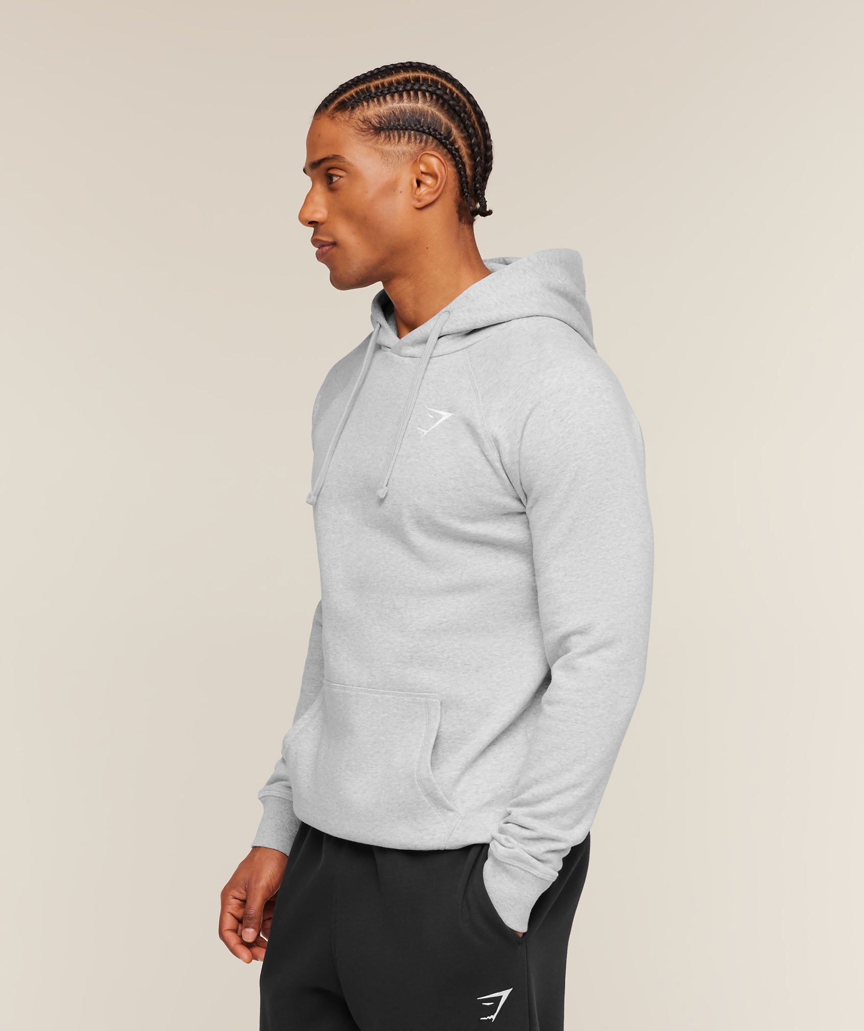 Crest Hoodie - Light Grey Marl — imagem 3