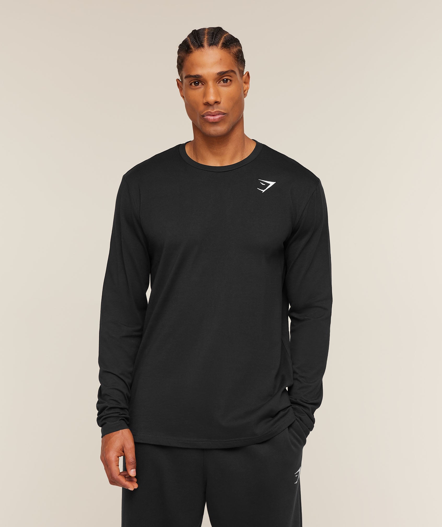 Crest Long Sleeve T-Shirt - Black — imagem 1