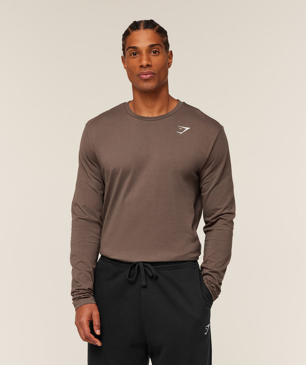 Crest Long Sleeve T-Shirt - Soft Brown — imagem 1