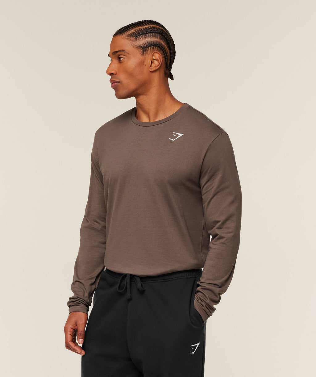 Crest Long Sleeve T-Shirt - Soft Brown — imagem 3