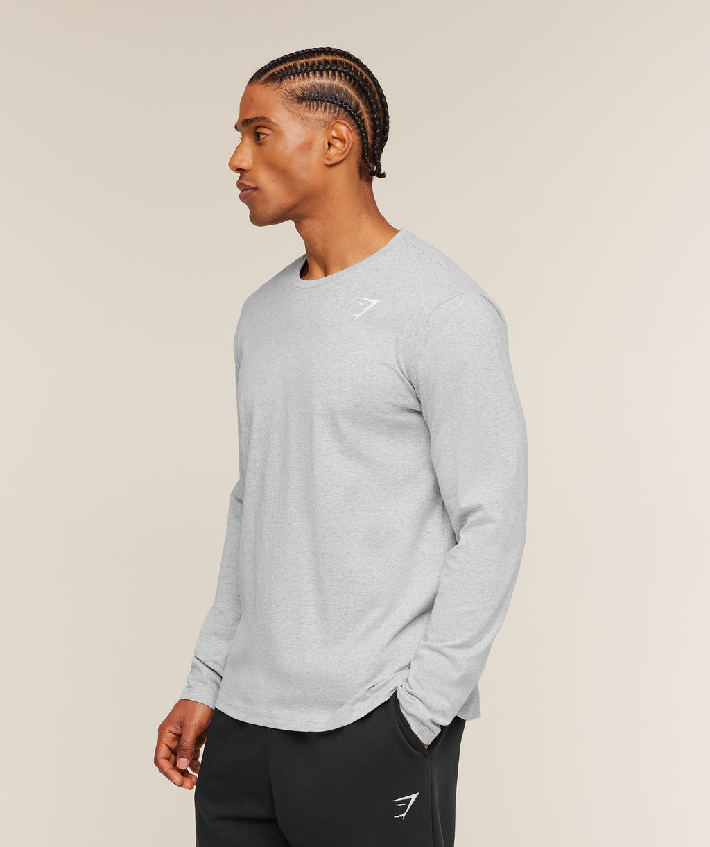 Crest Long Sleeve T-Shirt - Light Grey Marl — imagem 3