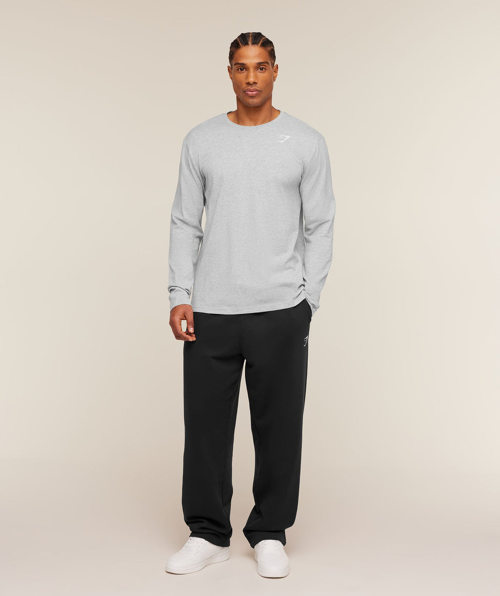 Crest Long Sleeve T-Shirt - Light Grey Marl — imagem 5
