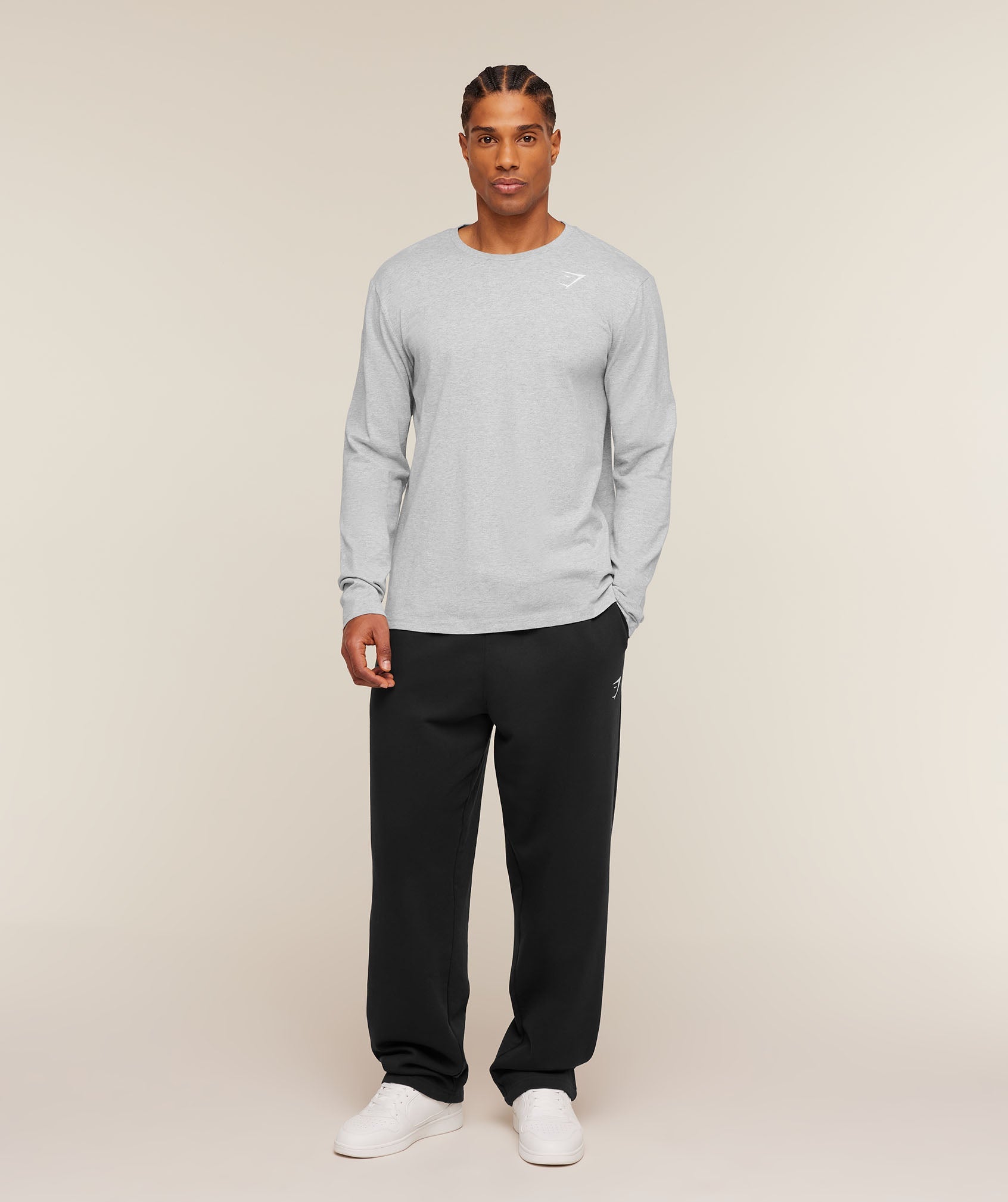 Crest Long Sleeve T-Shirt - Light Grey Marl — imagem 5
