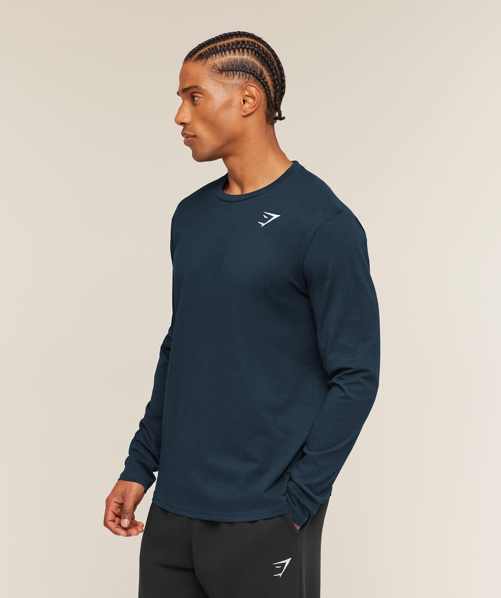 Crest Long Sleeve T-Shirt - Navy — imagem 3