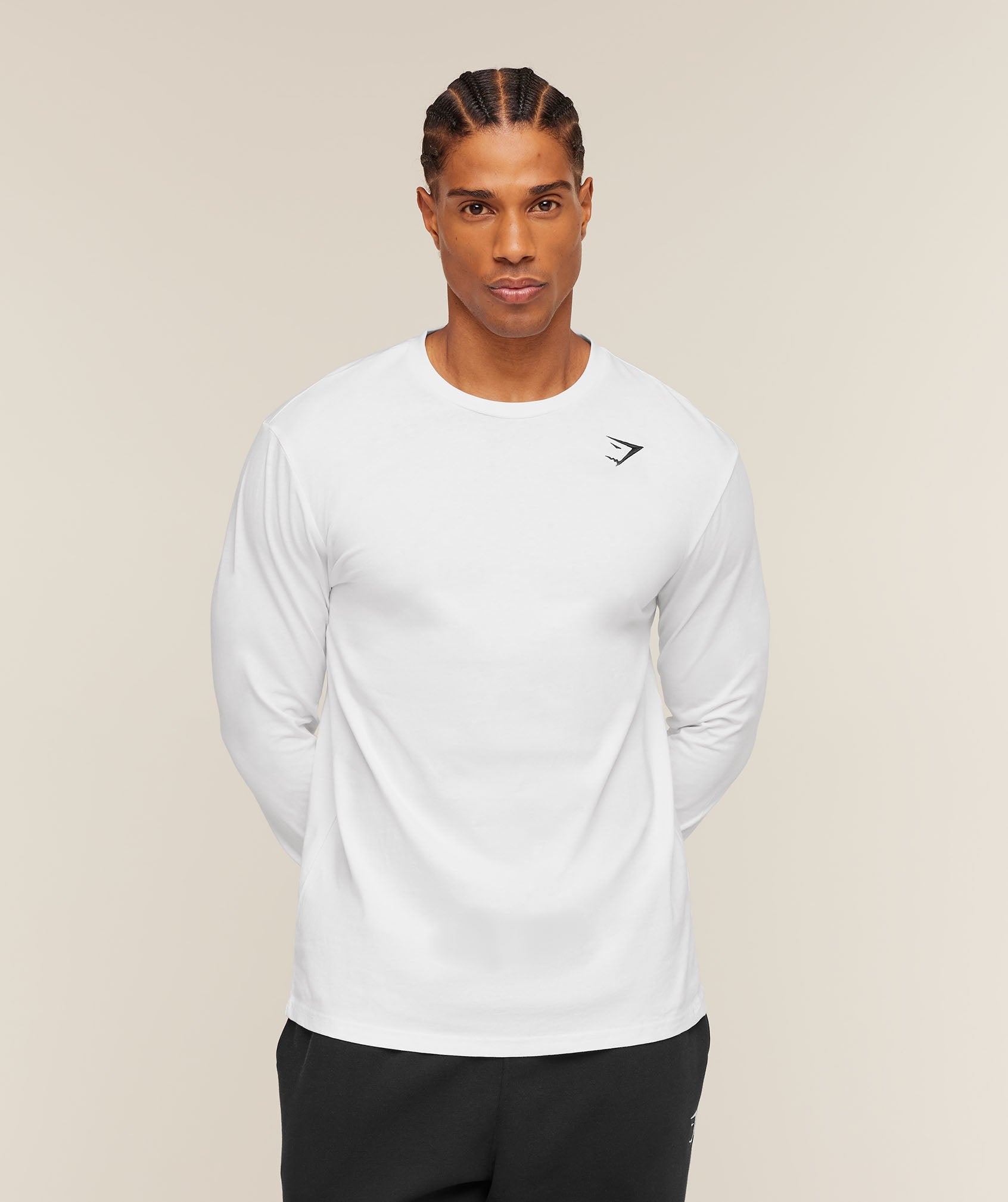 Crest Long Sleeve T-Shirt - White — imagem 1