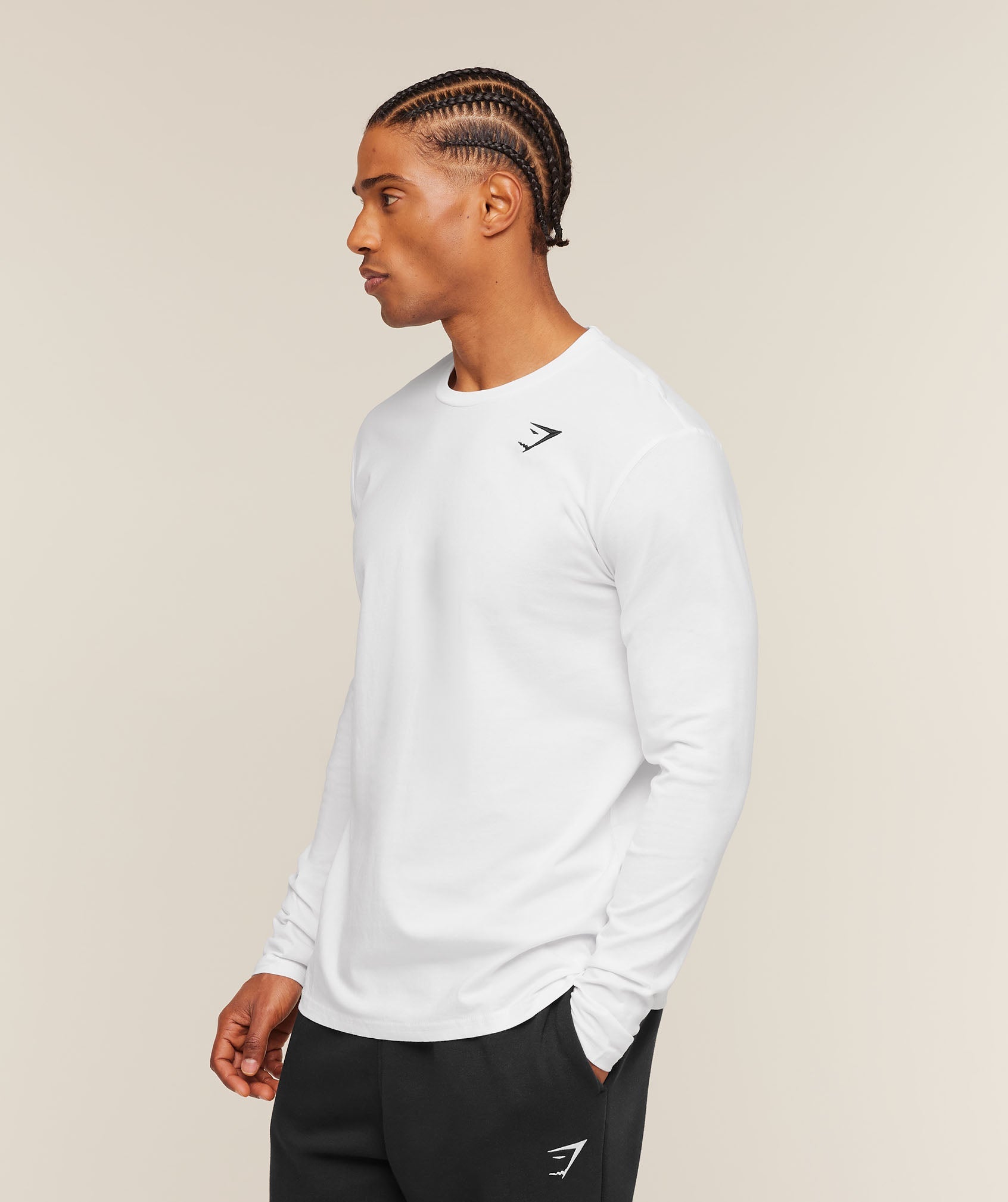 Crest Long Sleeve T-Shirt - White — imagem 3