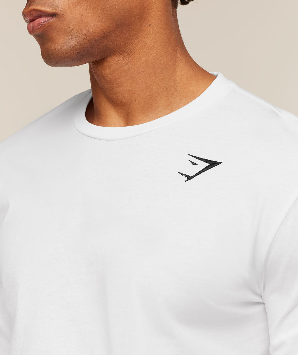Crest Long Sleeve T-Shirt - White — imagem 4
