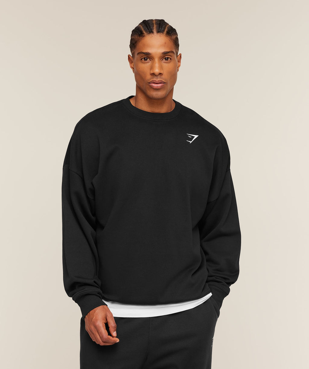 Oversized Crest Crew - Black — imagem 1