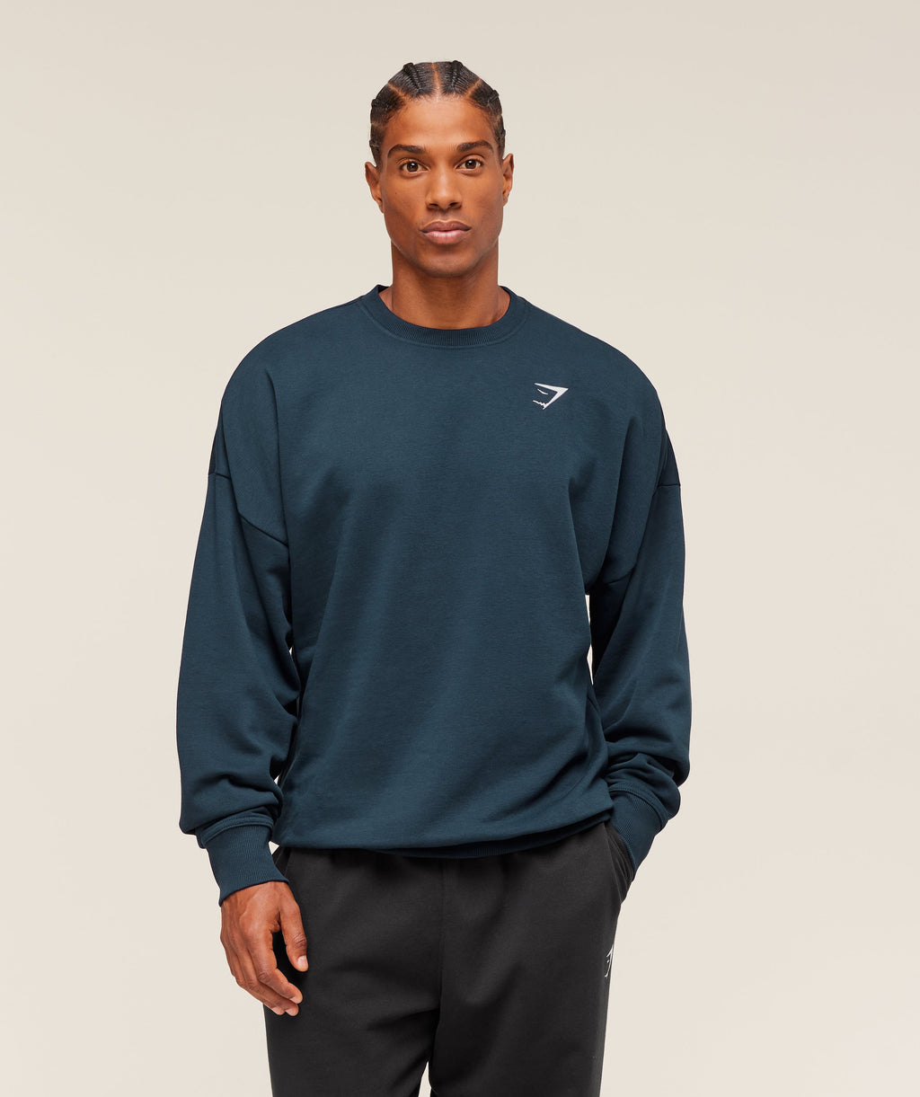Oversized Crest Crew - Navy — imagem 1