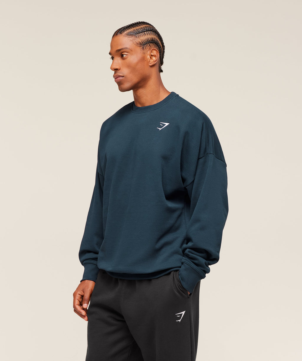 Oversized Crest Crew - Navy — imagem 3
