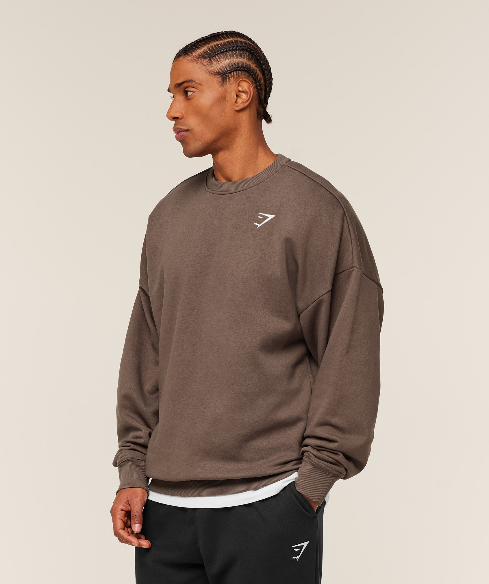 Oversized Crest Crew - Soft Brown — imagem 3