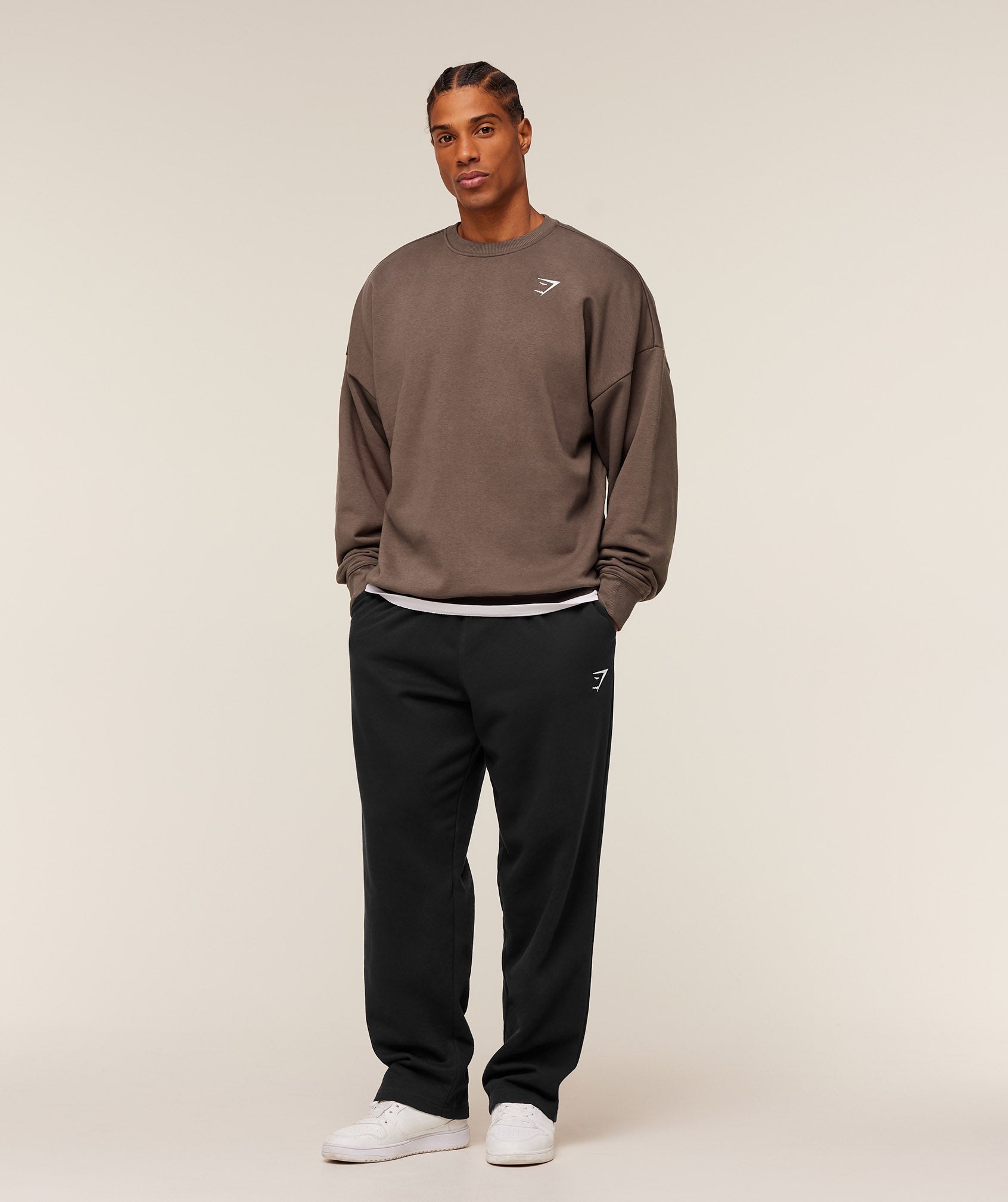 Oversized Crest Crew - Soft Brown — imagem 4