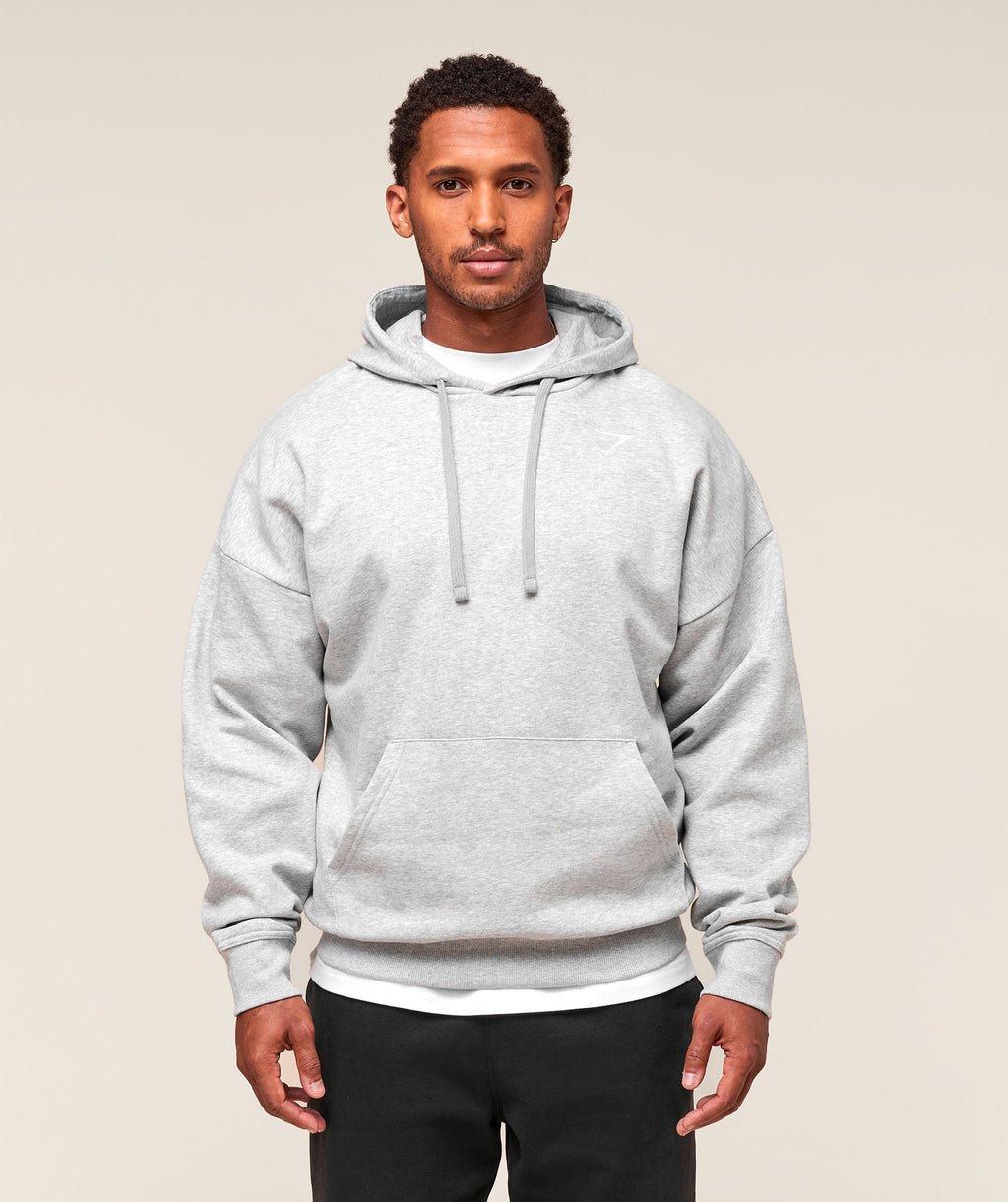 Crest Oversized Hoodie - Light Grey Marl — imagem 1