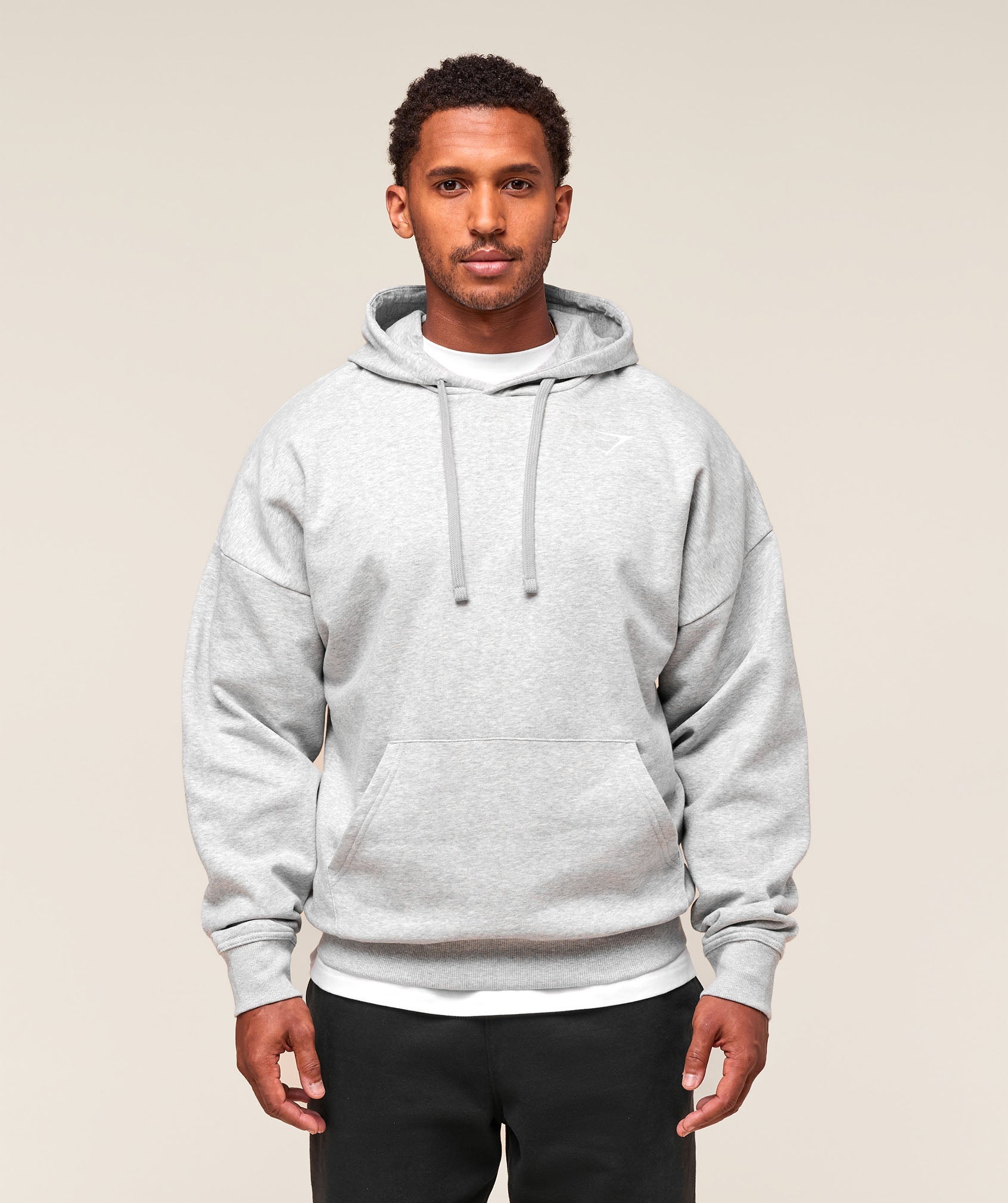 Crest Oversized Hoodie - Light Grey Marl — imagem 1