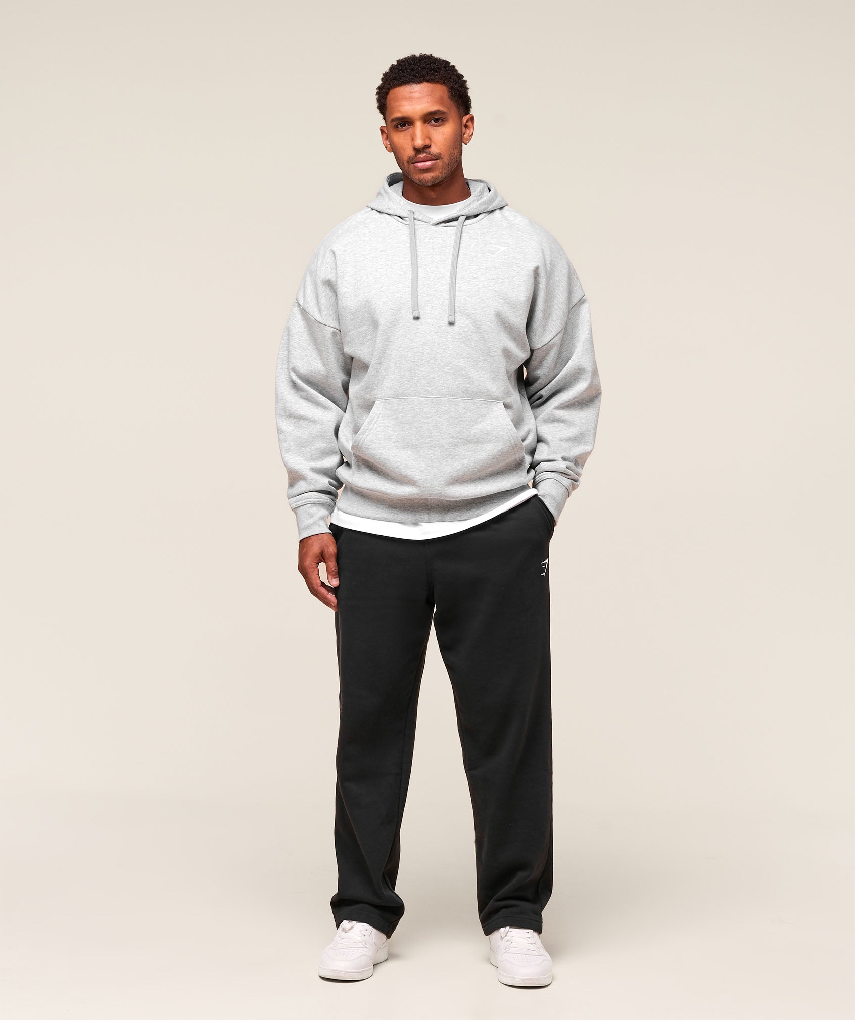 Crest Oversized Hoodie - Light Grey Marl — imagem 5